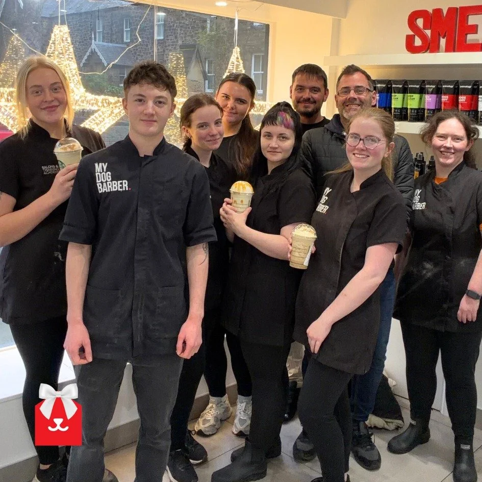 Today marks our busiest day of the year, so we kept the teams caffeinated with our annual Deliver Bru, including no fewer than four Starbucks pick ups ☕

Today our teams have styled 92 dogs, clipped 1,656 claws, groomed 16 Cockapoos and 13 Shih Tzus,
