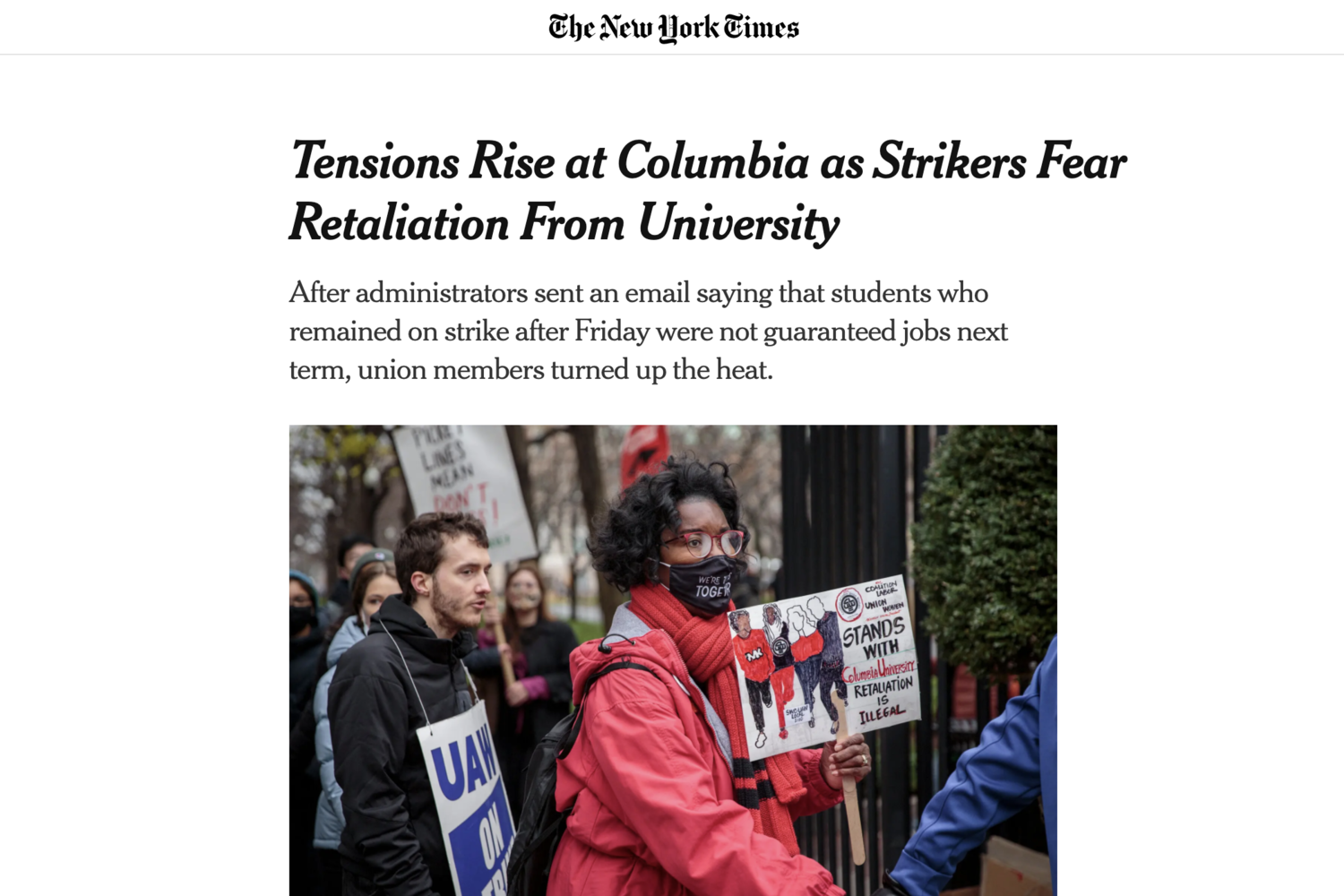 Unite Our Struggles: All Out for Columbia Student Workers - Left Voice