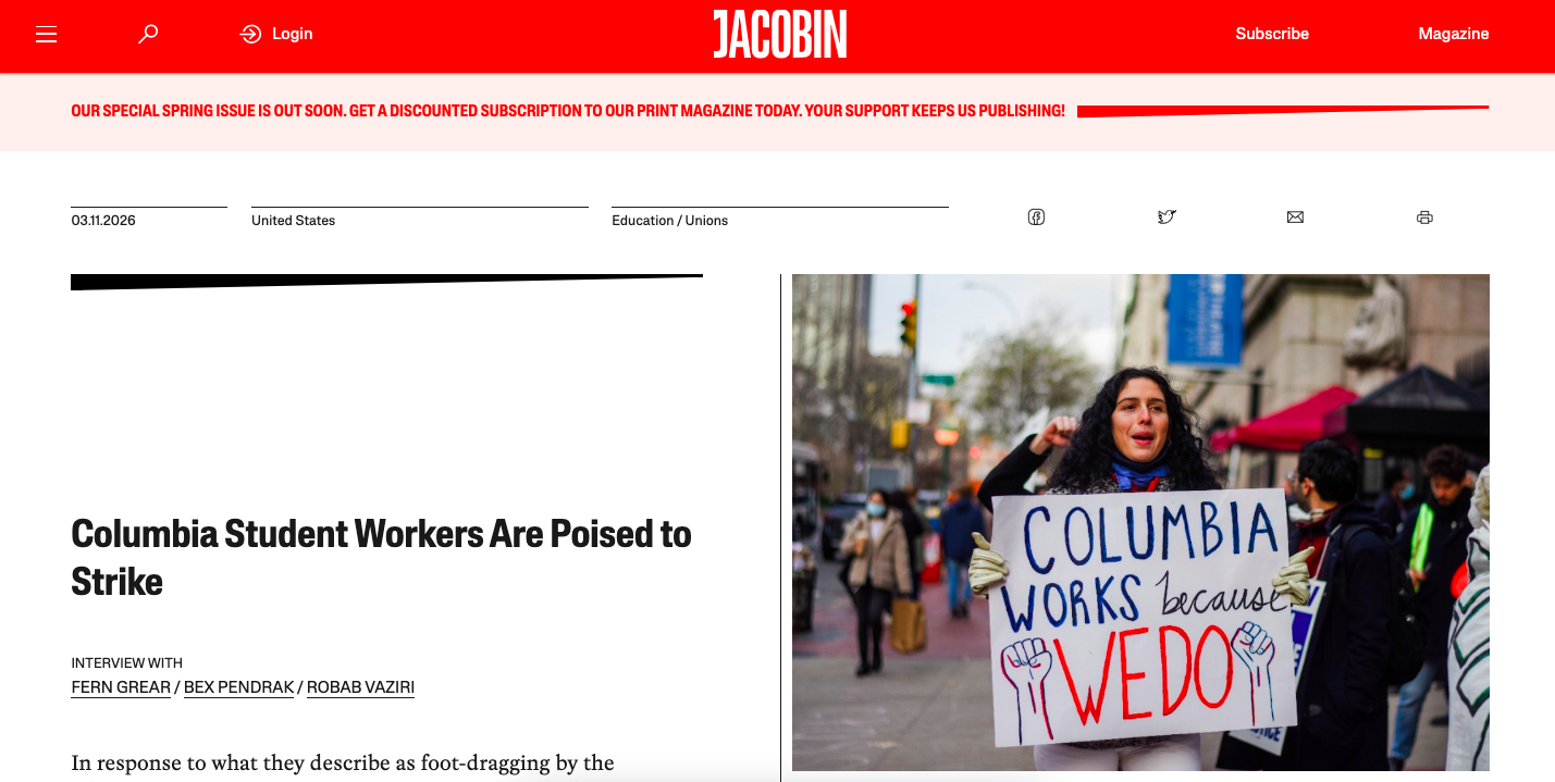 Screenshot of Jacobin article