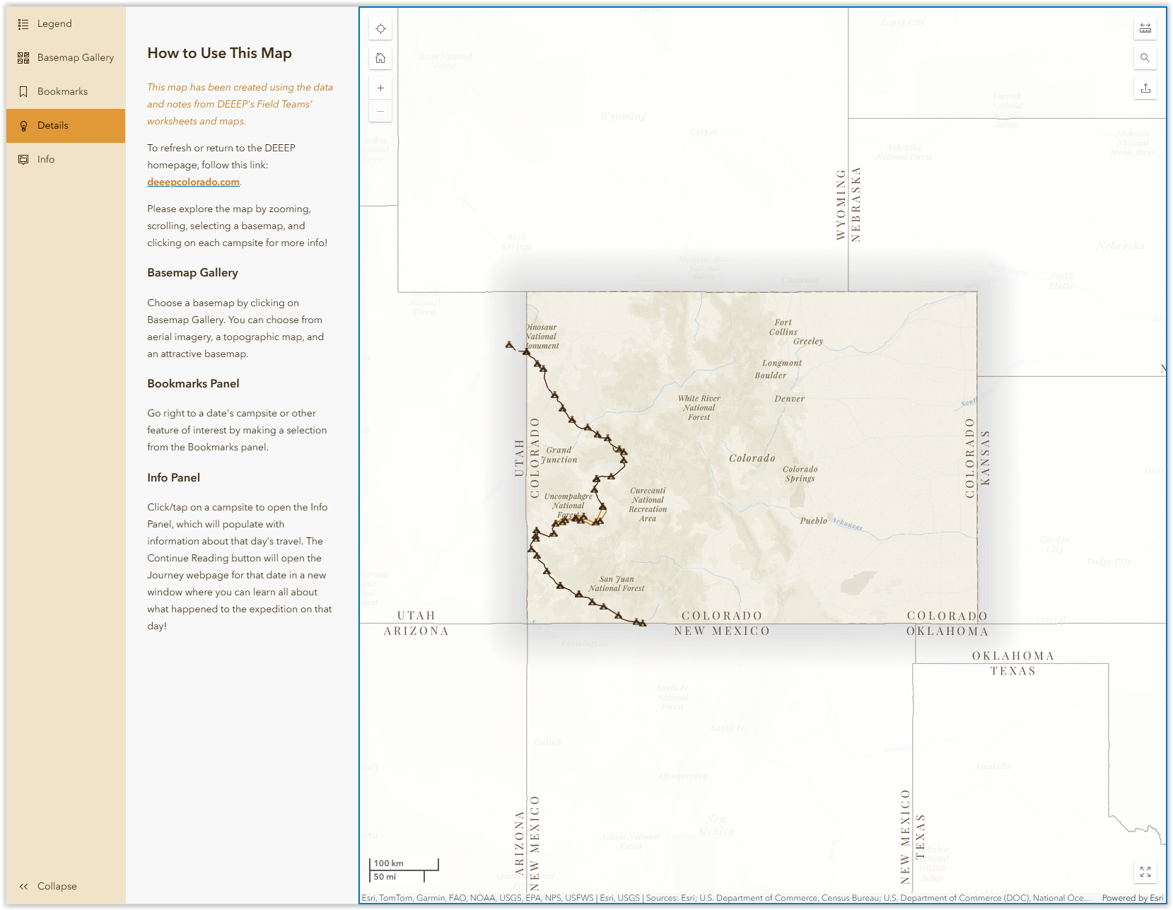 On August 5, 1776, the Domínguez-Escalante Expedition entered Colorado at Carracas and traveled through what is now the western slope of Colorado, entering Utah on September 12, 1776. Led by Franciscan friars Atanasio Domínguez and Silvestre Vélez de