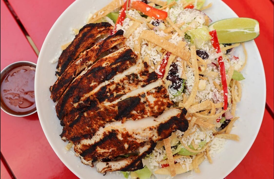 ‼️ NEW ON THE MENU ‼️

Southwest Chicken Salad 🥗 

&bull;&bull; blackened chicken, romain, iceberg + watercress lettuce, roasted corn, black beans, jicama, red bell pepper, red onion, tortilla crips, cotija cheese with a chipotle french dressing &bu