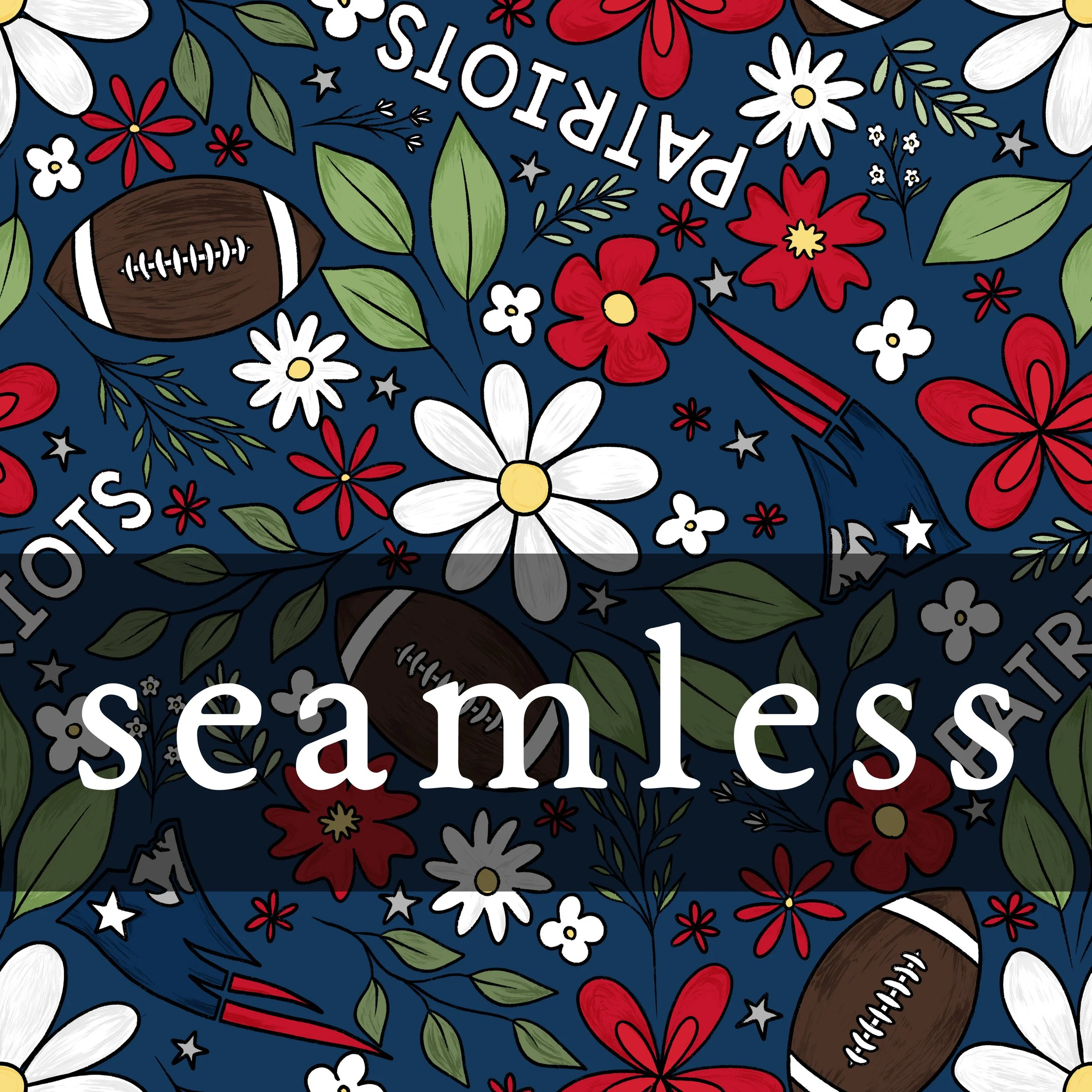 2024 Patriots Floral Blue