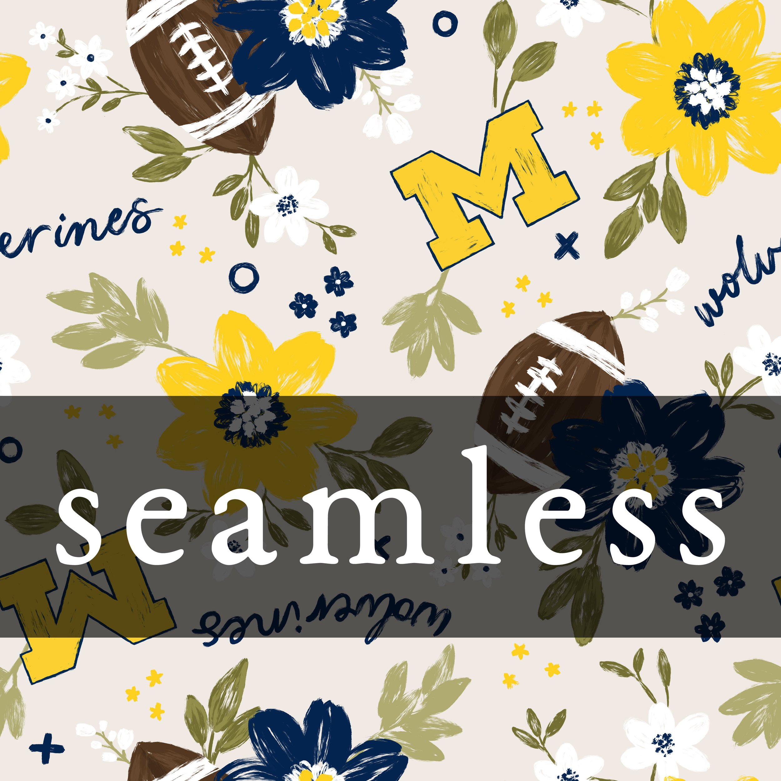 2026 Michigan Wolverines Floral Cream