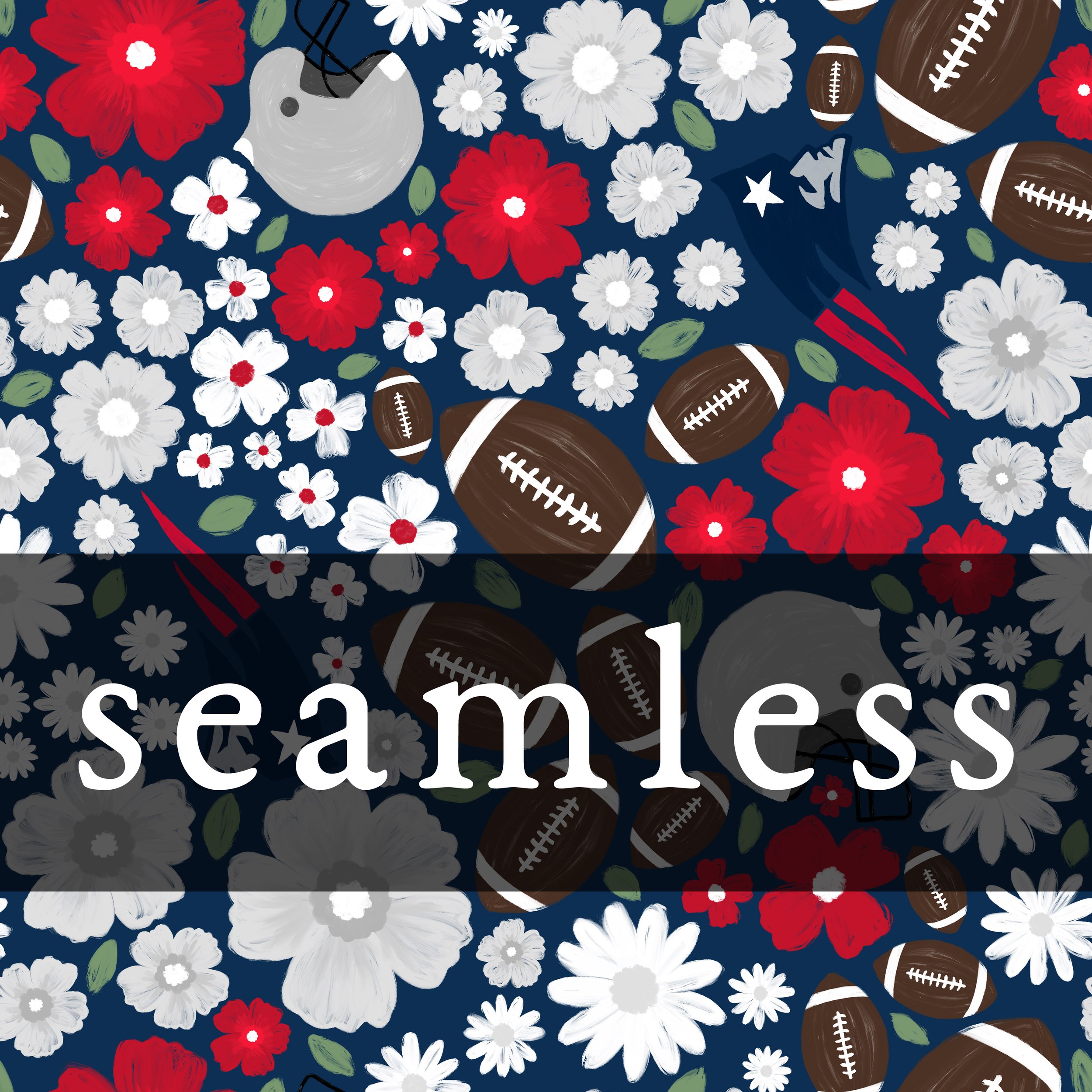 2025 Patriots Floral Blue