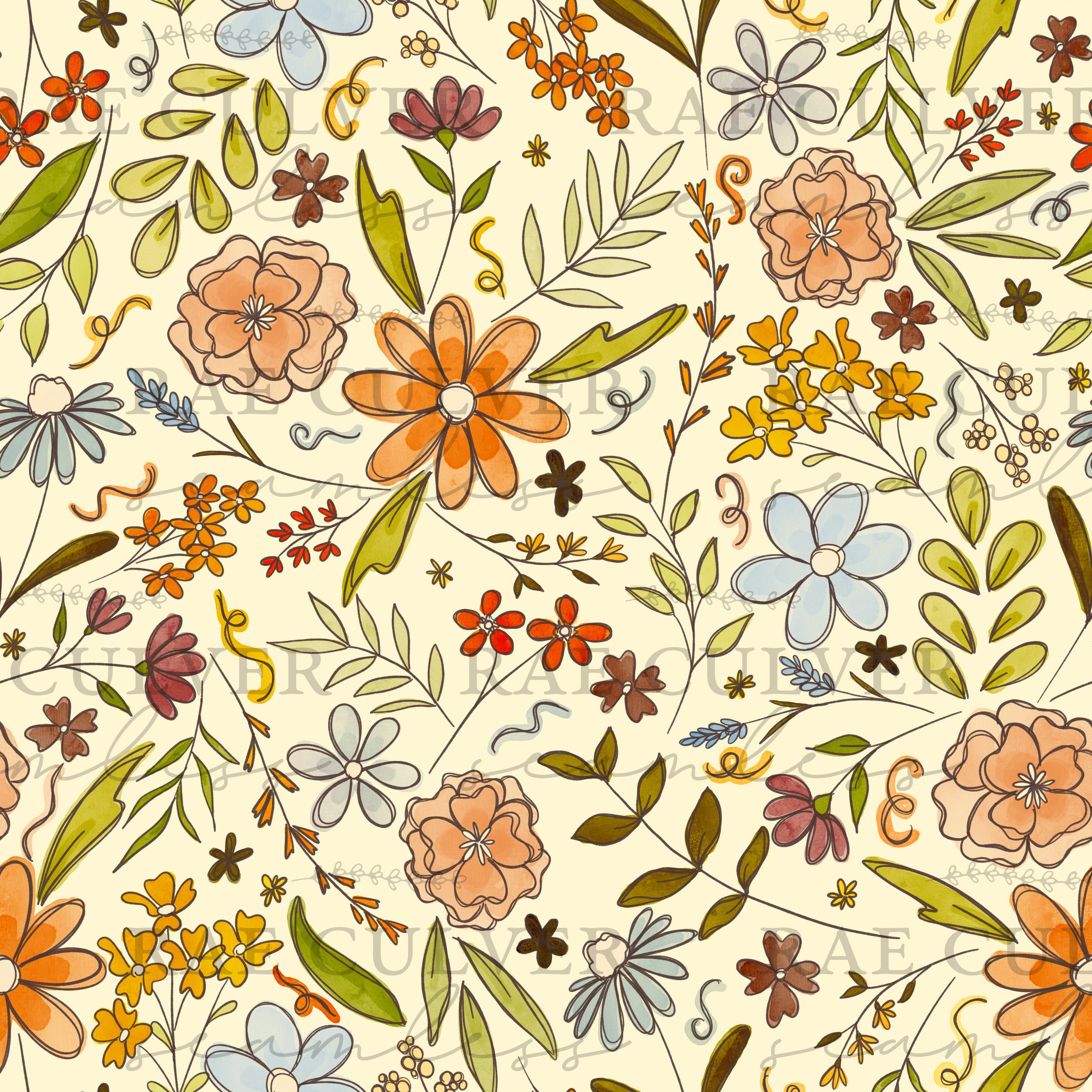 Listing Sketchy Swirl Floral Vivid Blue Orange.jpg