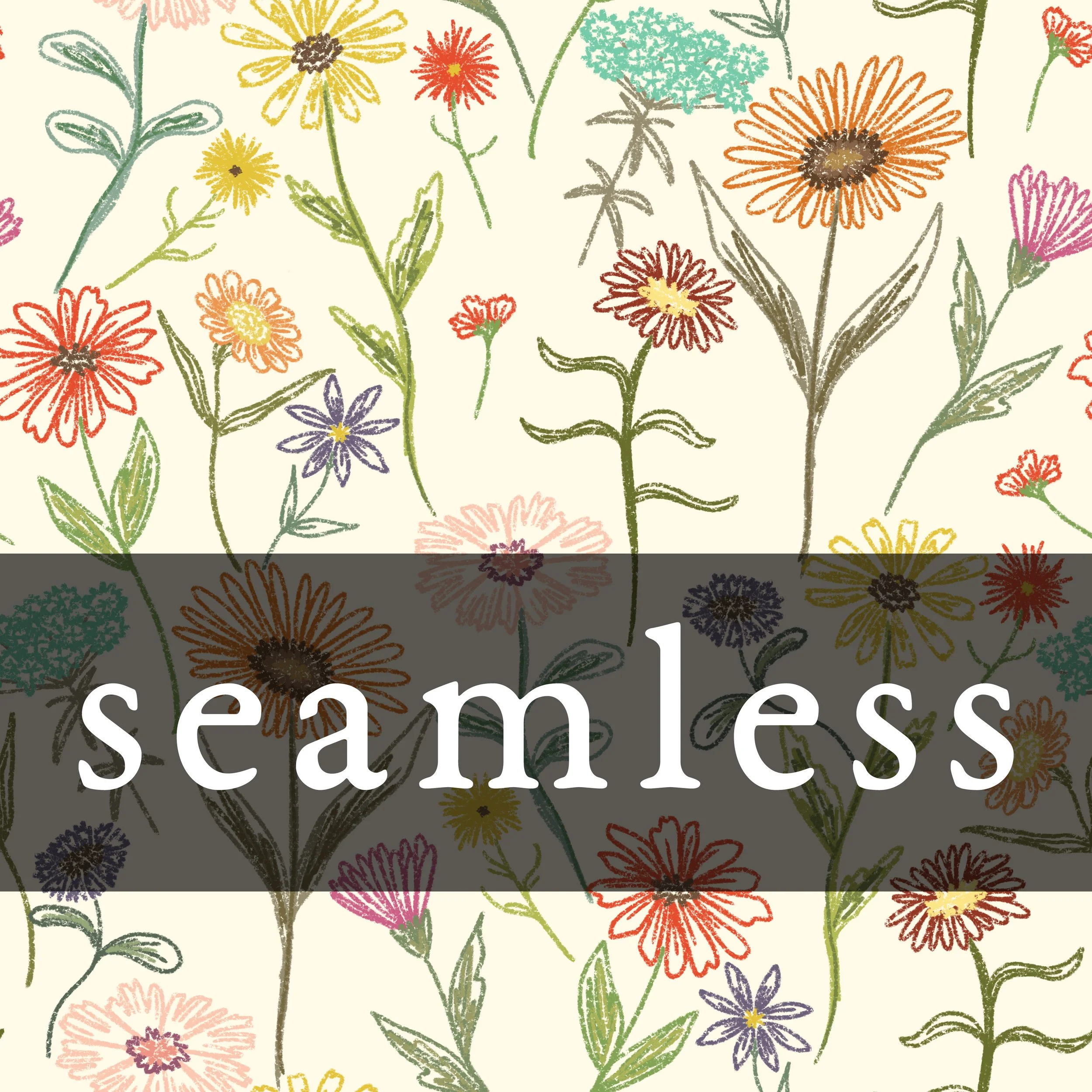 Crayon Wildflower Field