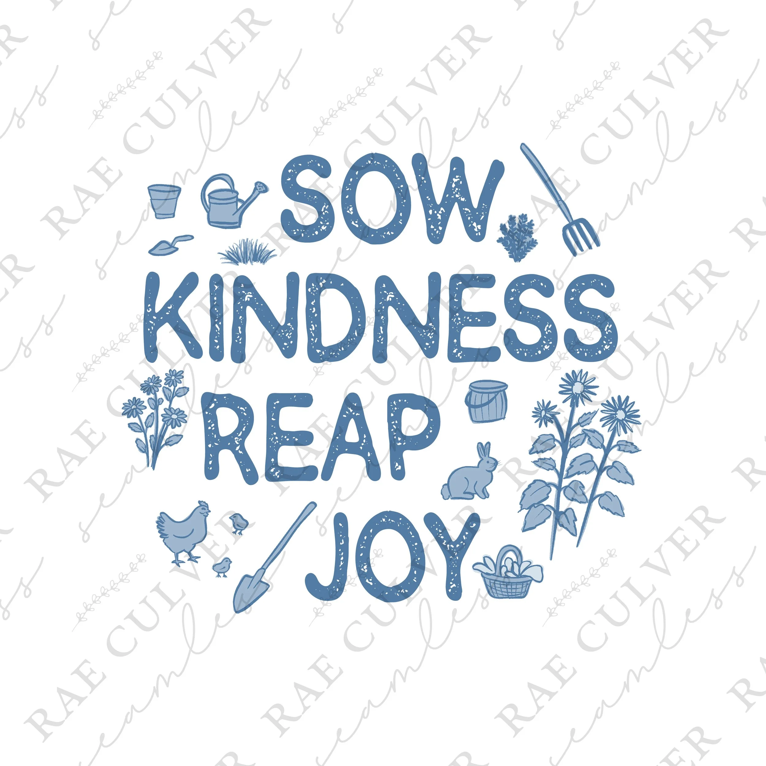 Vintage Farm Toile Kindness Joy Sub