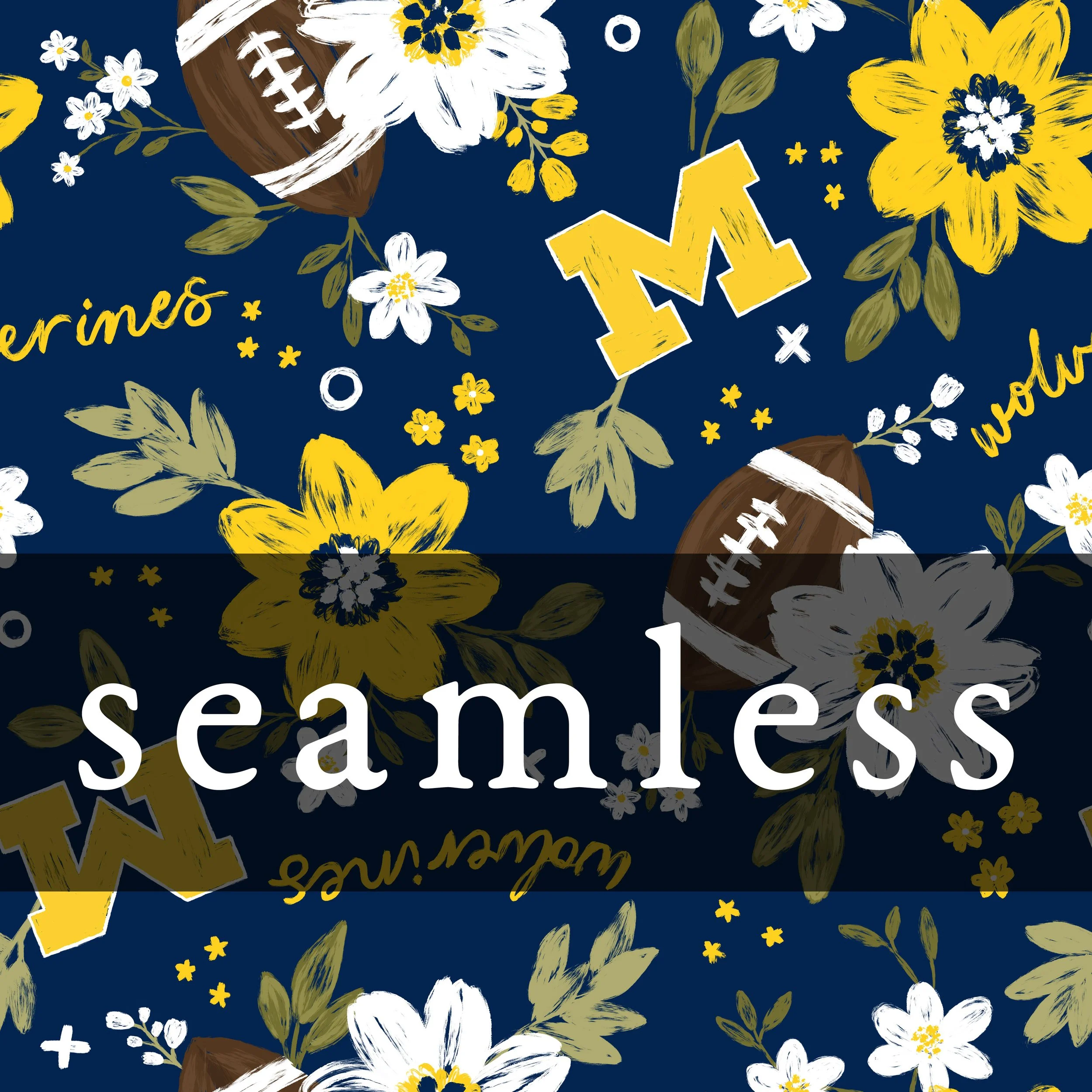2026 Michigan Wolverines Floral Blue