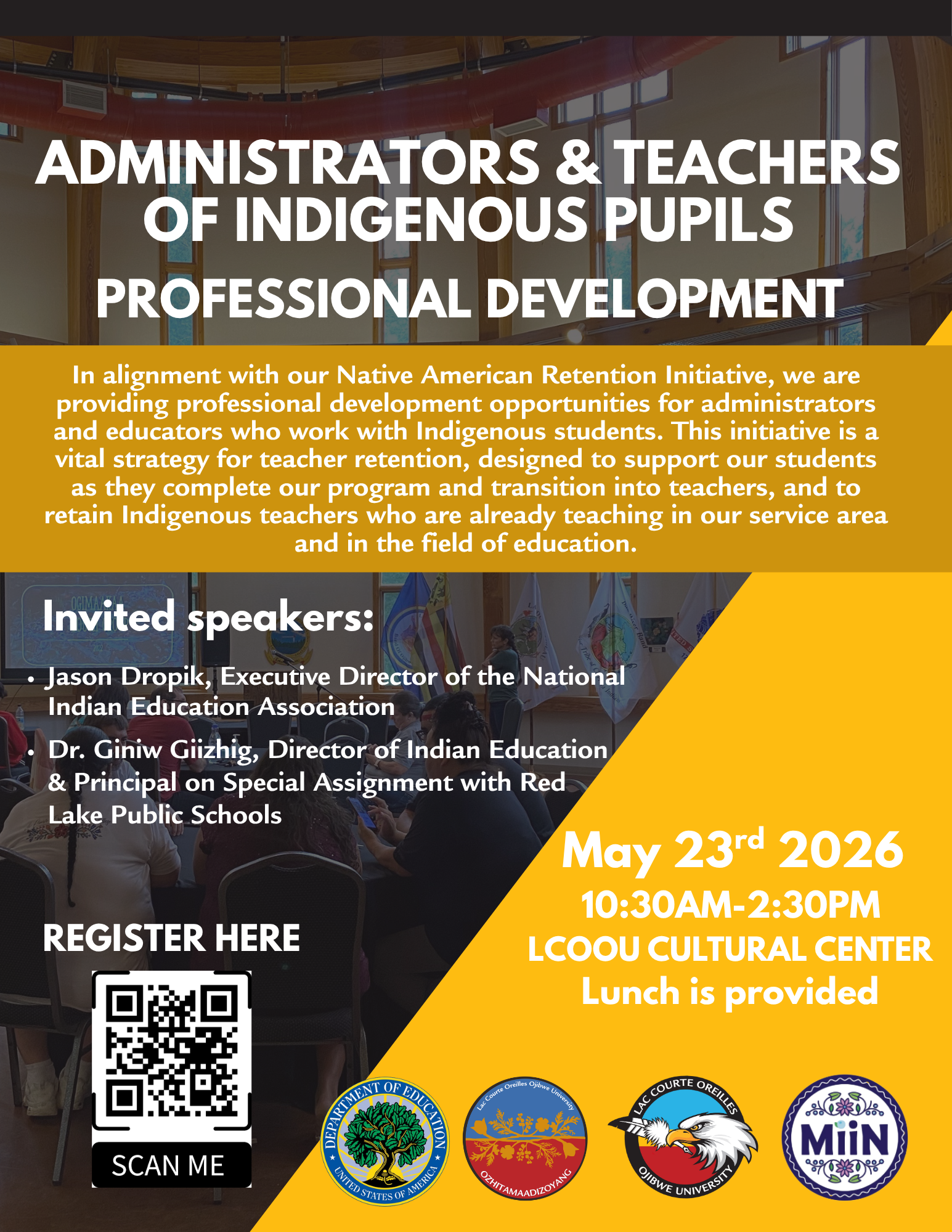 LCOOU to Host Ozhitamaadizoyang Teachers and Admin of Indigenous Pupils Professional Development