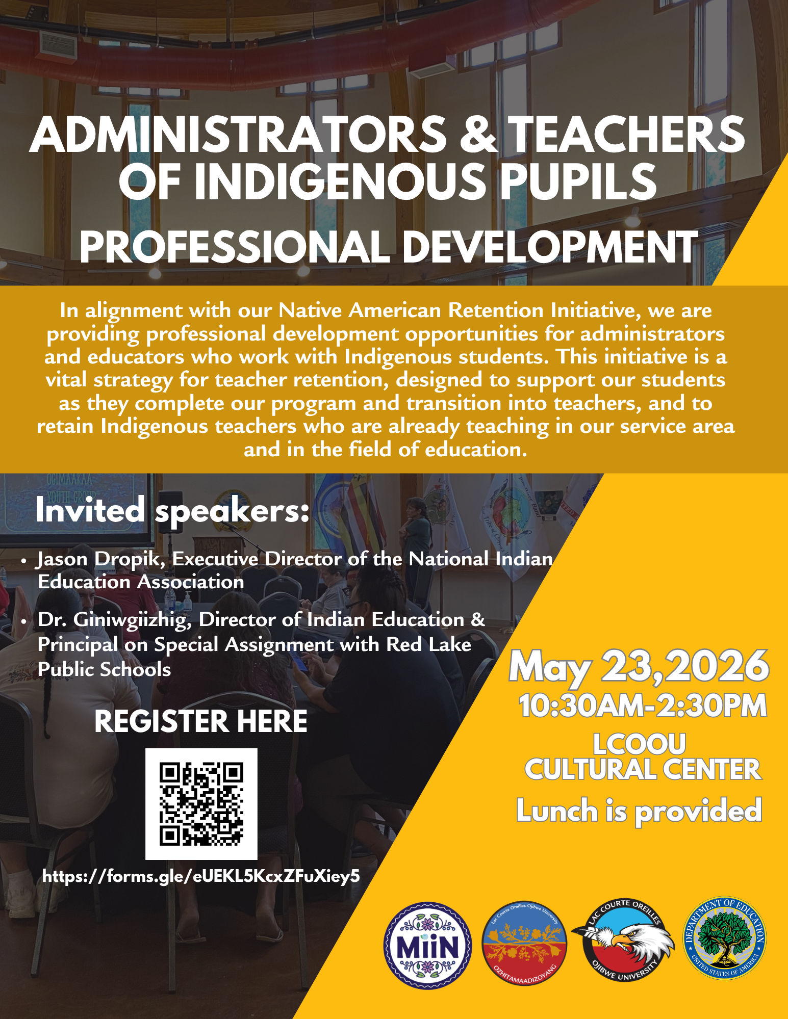 LCOOU to Host Ozhitamaadizoyang Teachers and Admin of Indigenous Pupils Professional Development