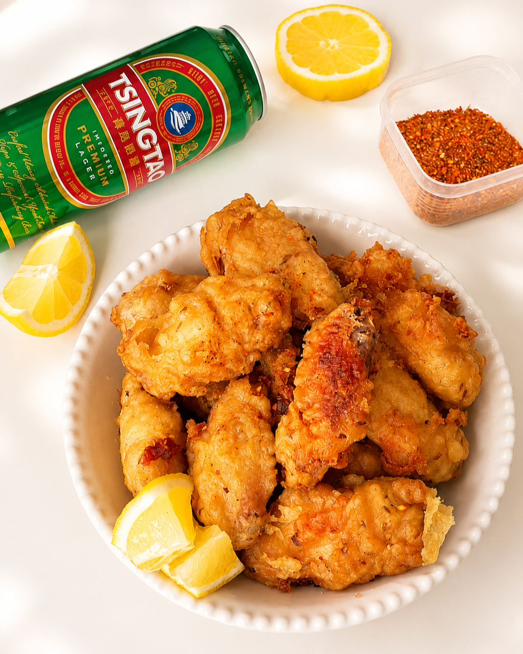 Tsingtao Beer Battered Chicken Wings