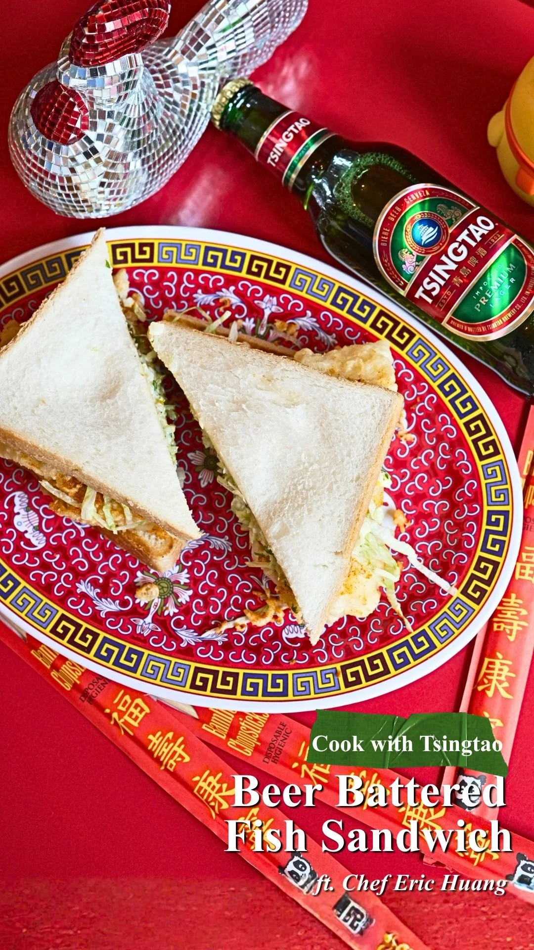 Tsingtao Beer Battered Fish Sandwich By Chef Eric of Pecking House