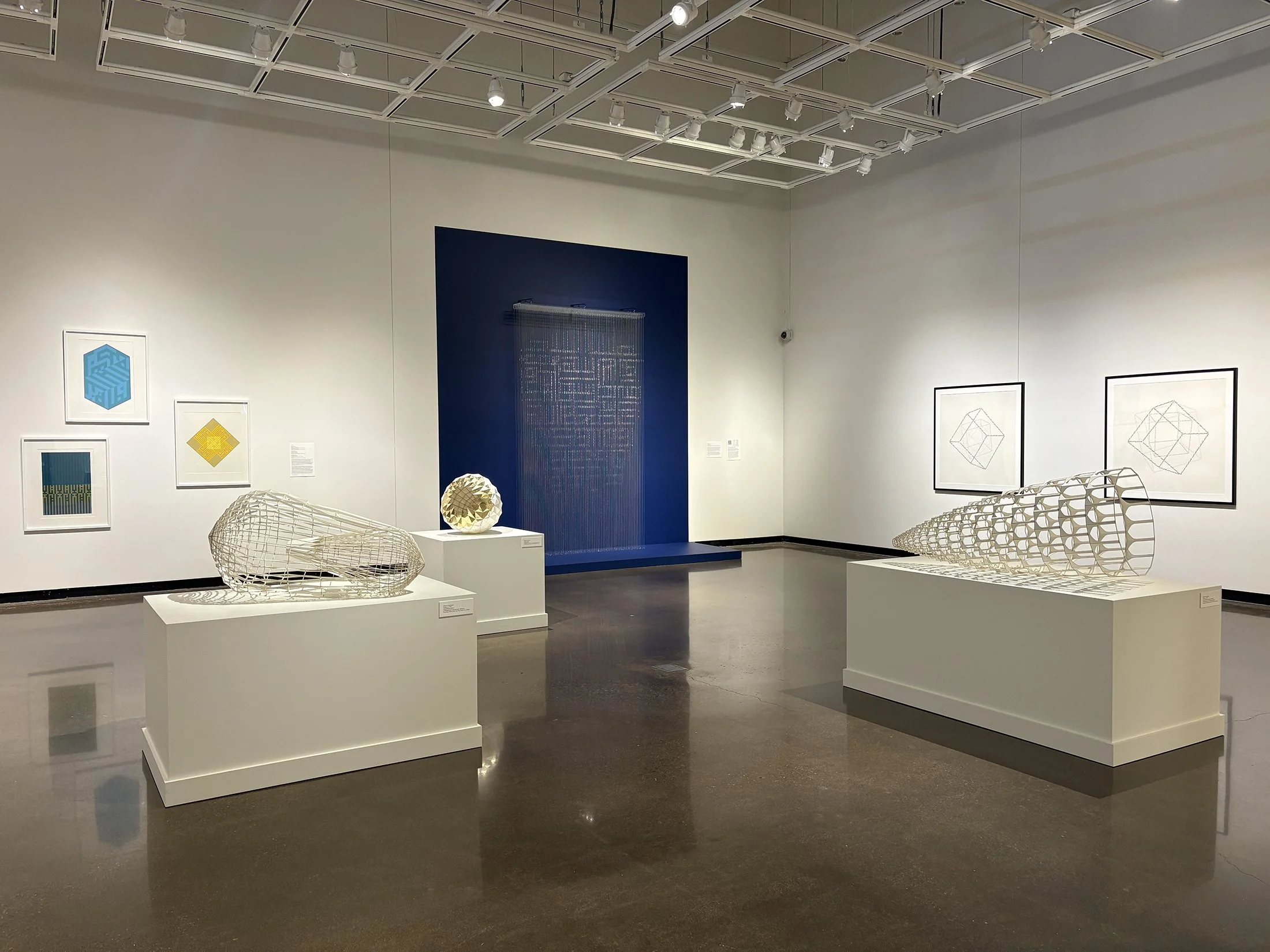 sculptures and artwork from the exhibition titled the manifest, the hidden