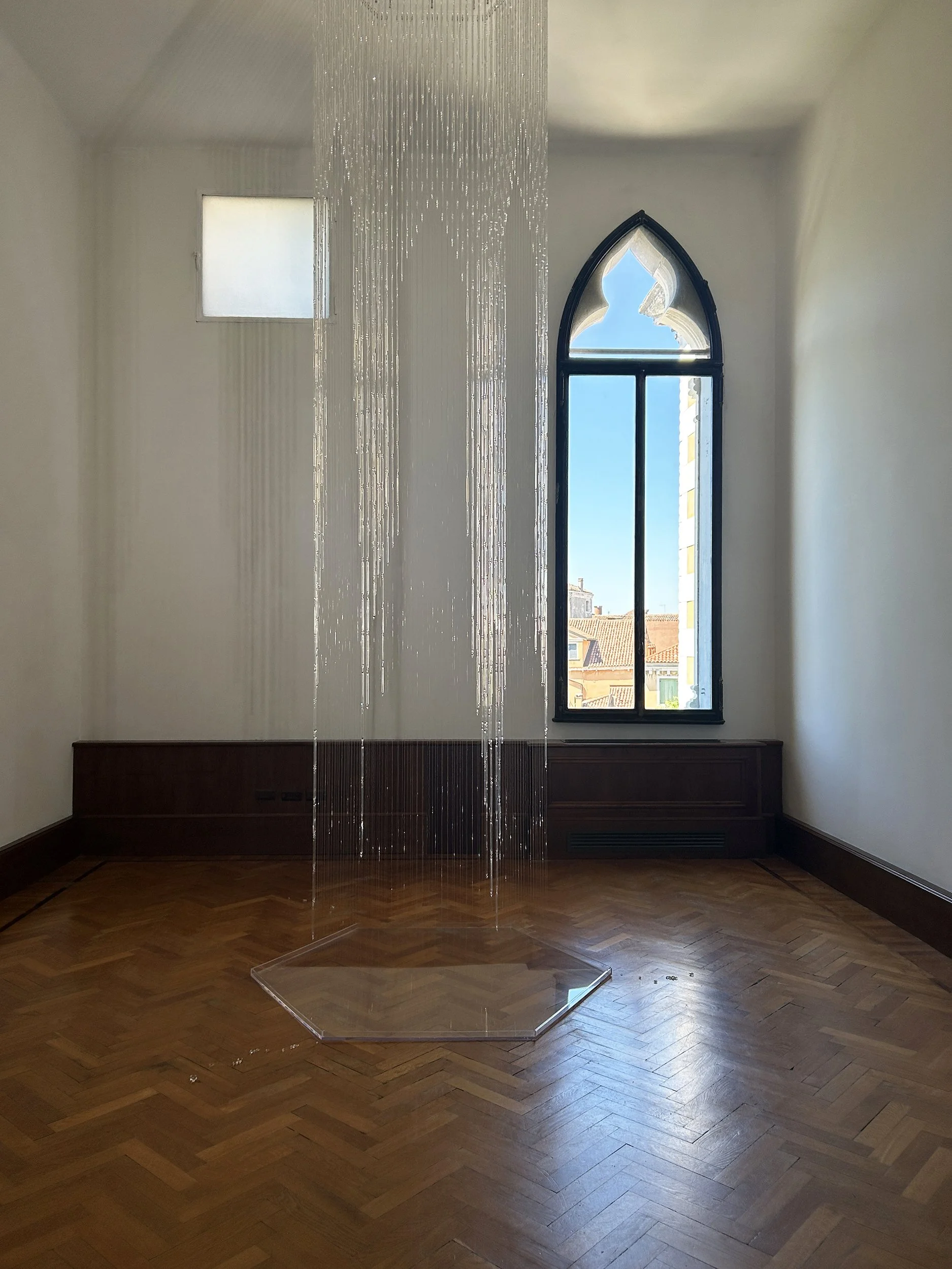view of sculpture titled Opium House Tears by Afruz Amighi on display at the Venice Biennale