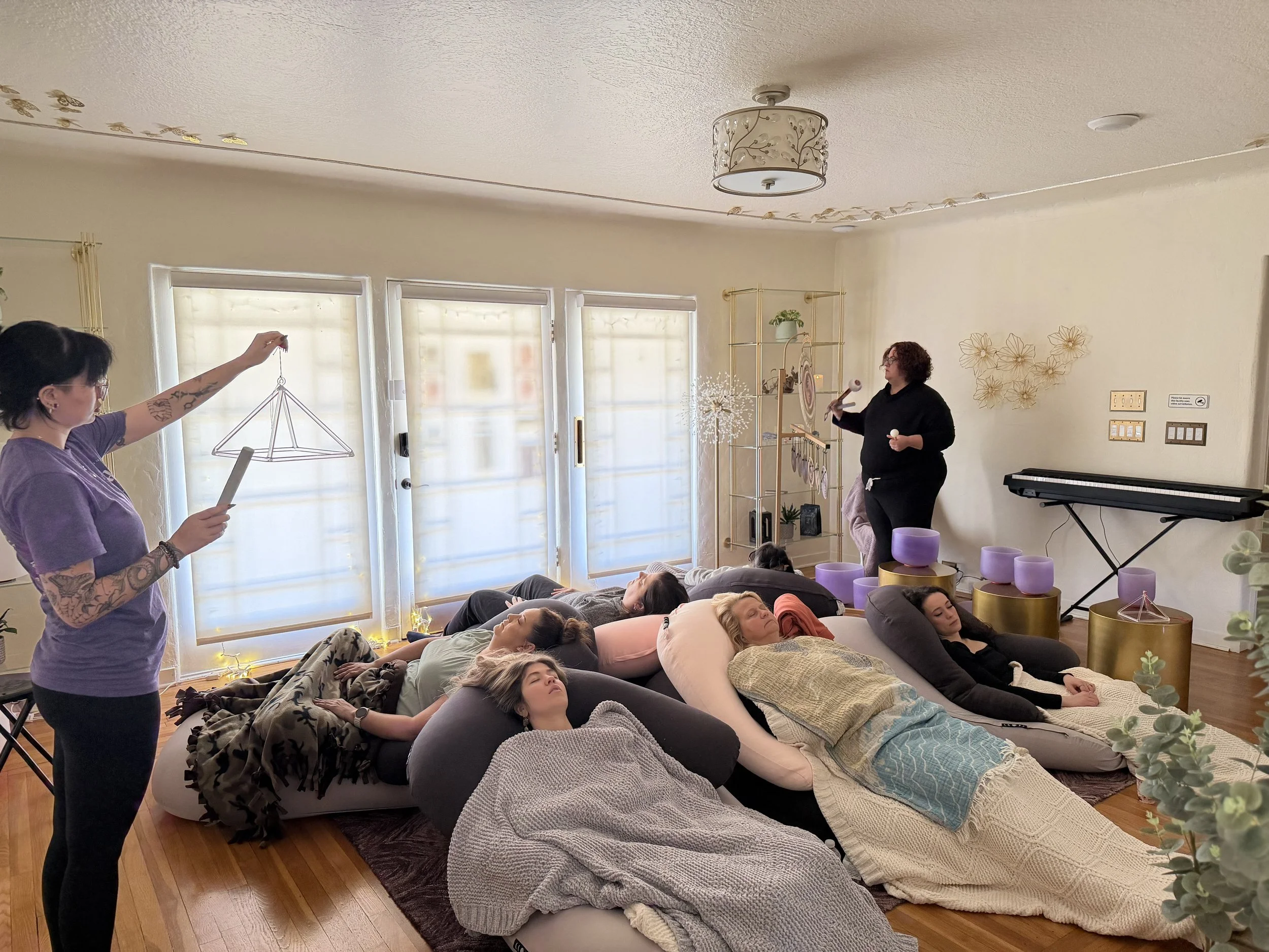 Sound bowls, Sound Bath, Cozy candle lit setting, Sound Therapy, Energy Healing, Signature Service