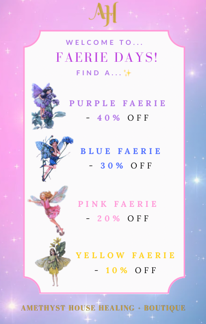 Discounts, Sales, Big Savings, Gift Shop, Boutique, Fairies, faeries, fun, egg hunt, crystal shop, wellness tools