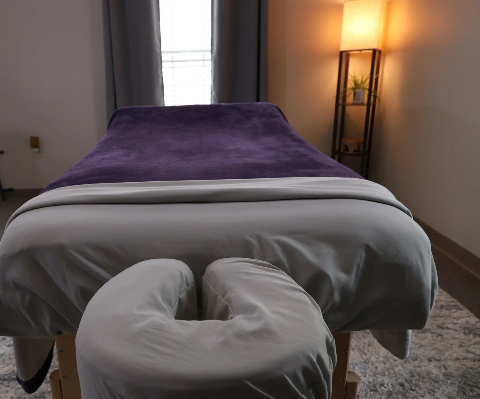 Massage table in the private On Point Massage office in East Cobb, Marietta, GA