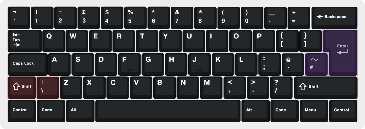Straight Keyboard Layout
