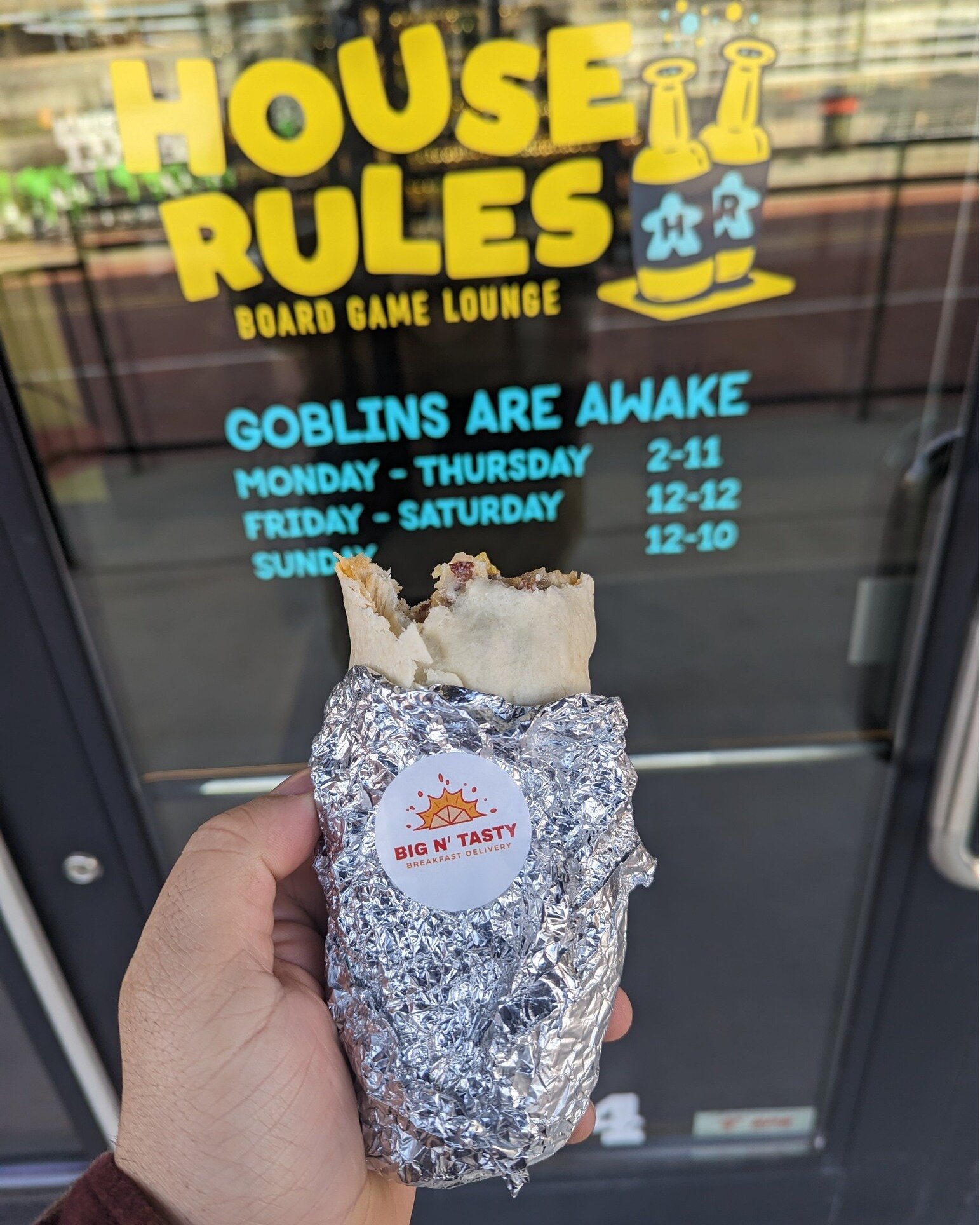 Beer, board games and breakfast! There's no better combo! Come play boardgames and enjoy one of our Big N tasty burritos at House of Rules next Saturday Noon to 3pm.