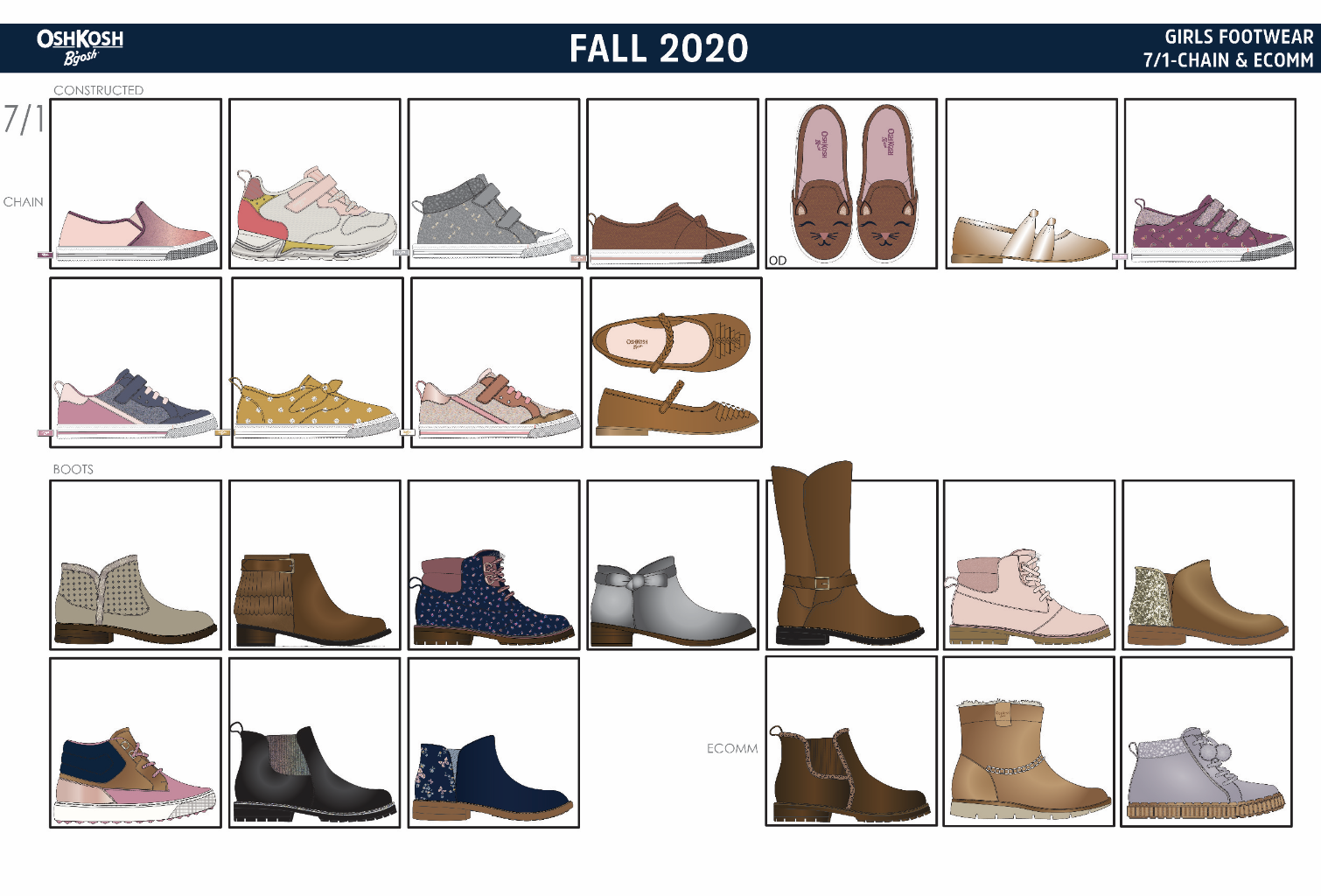 FA20 girl's footwear designs