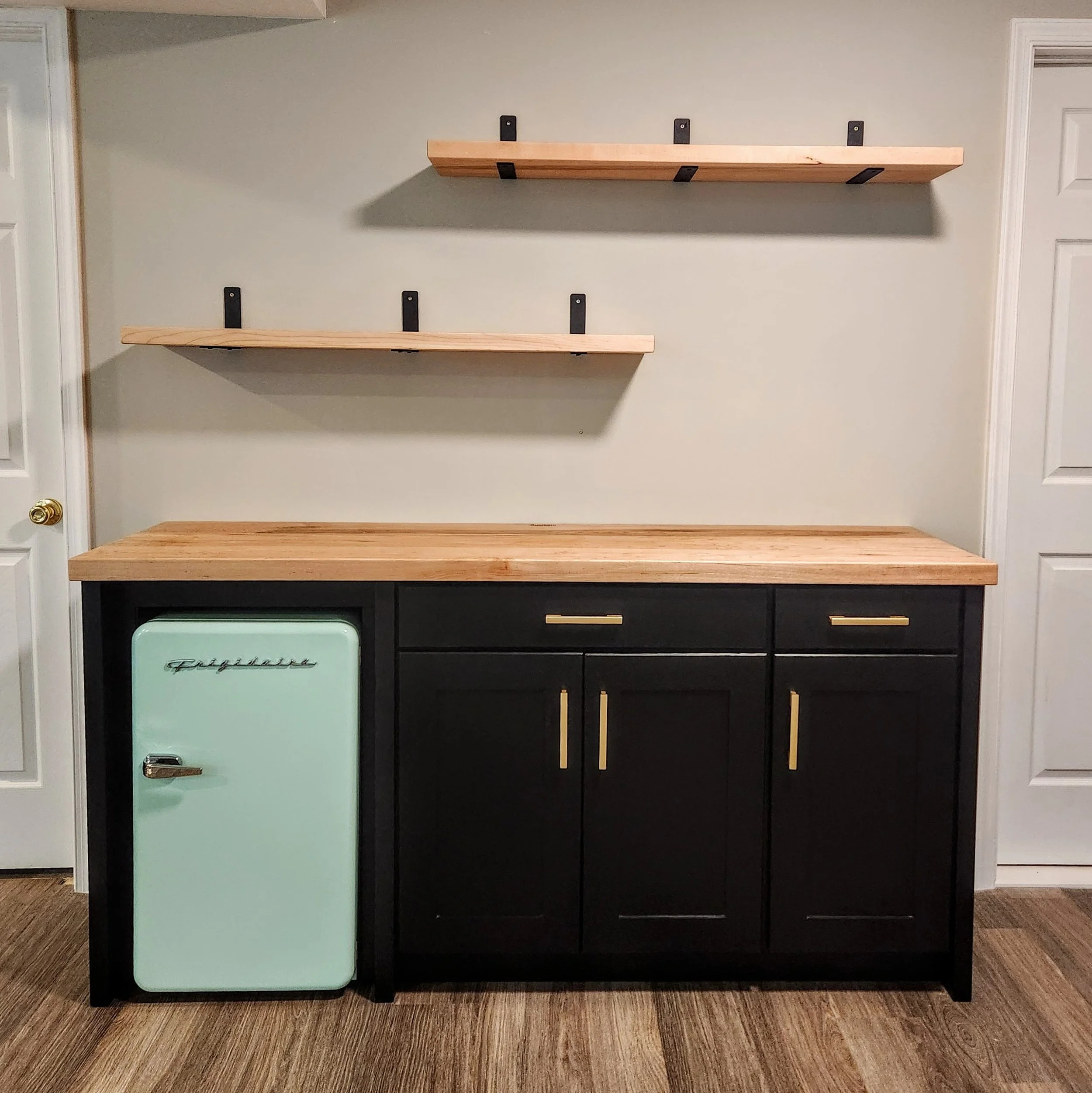 Dry Bar and Shelves