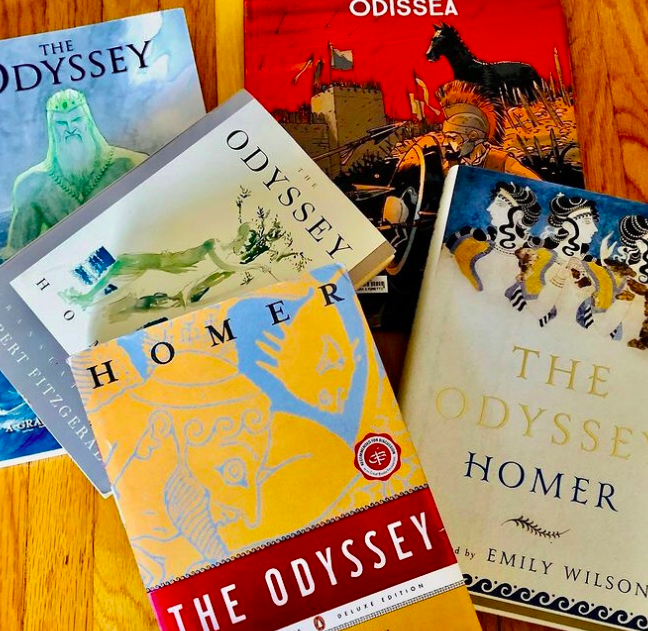 Several Translations of the Odyssey on a Desk