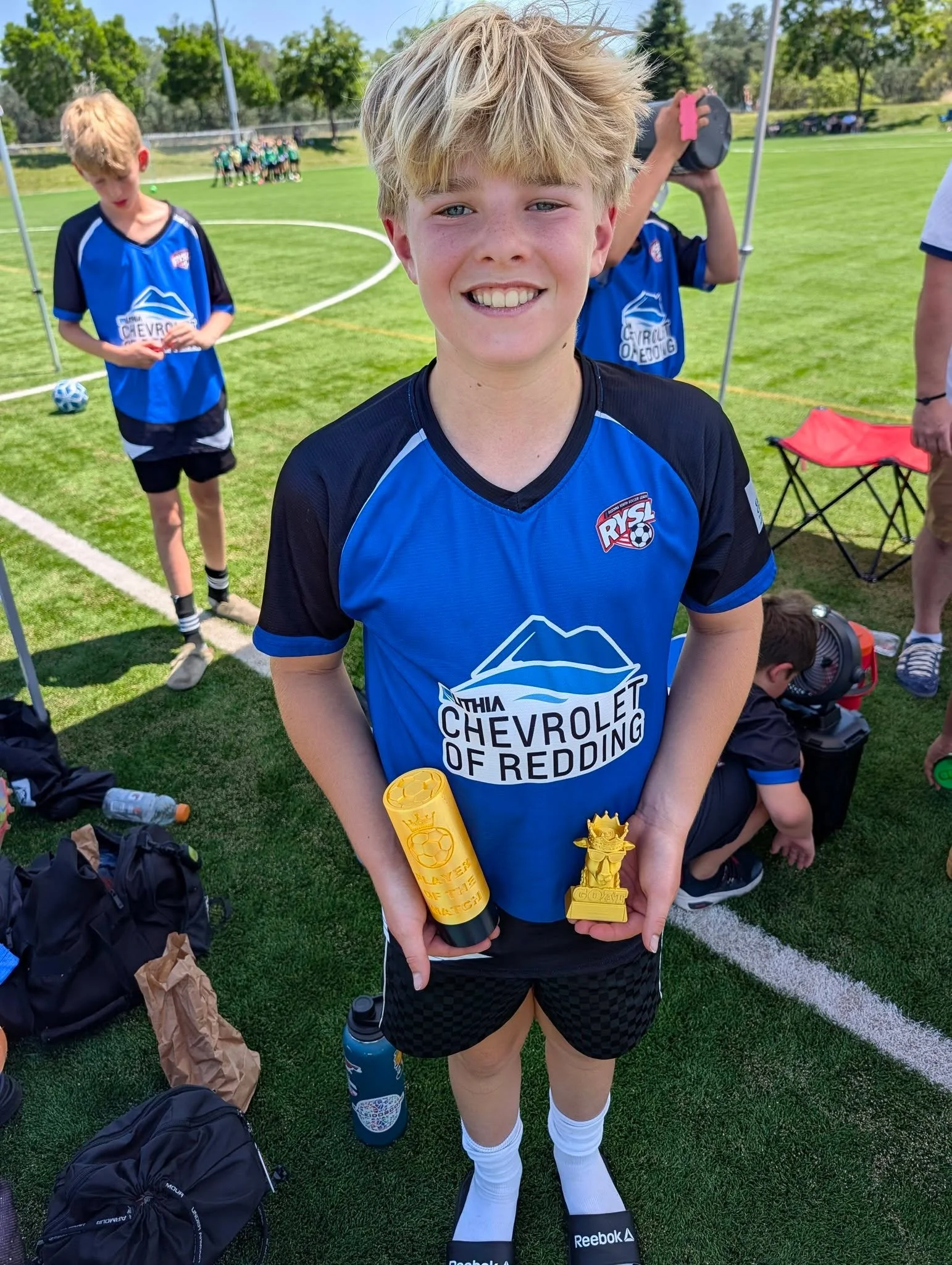 Proud Mama share... Cameron got two awards from his coaches today at his last season game! He got the GOAT of the midfield and player of the match! I am so proud of him! He plays so well with his team and is always looking out for his team and suppor