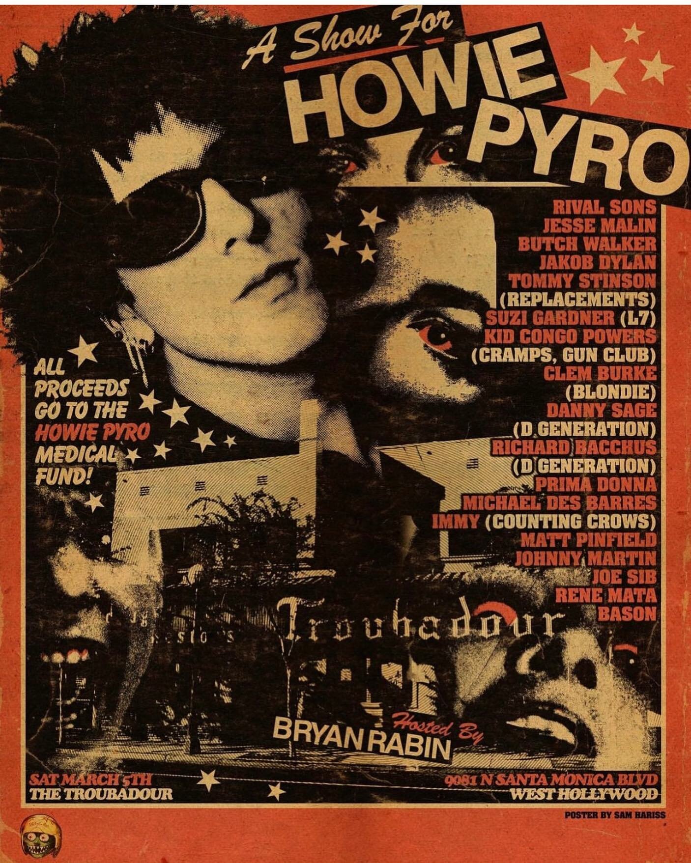 Los Angeles benefit for our friend Howie Pyro 💜 March 5th @thetroubadour. Tix at troubadour.com.
Wishing you a healthy recovery @howiepyro We love you &hearts;️😘&hearts;️

#howiepyro #jessemalin #degeneration #thetroubadour #benefitshow