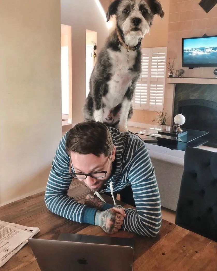 We are so heartbroken at the loss of Dave Shapiro. Yesterday we lost an incredible friend, ally, and inspiration. I lose count of how many Zooms we were on together during Covid, but this is how I remember Dave. Always with his furry companions wheth