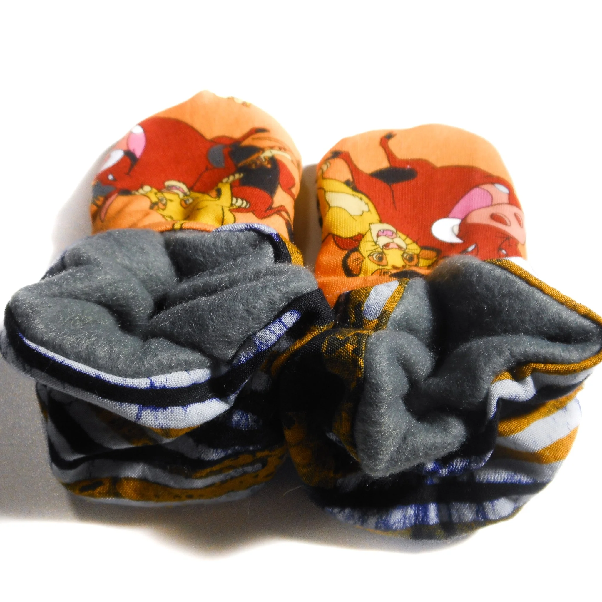 Lion King Simba, Timon, and Pumba Baby Booties view from behind