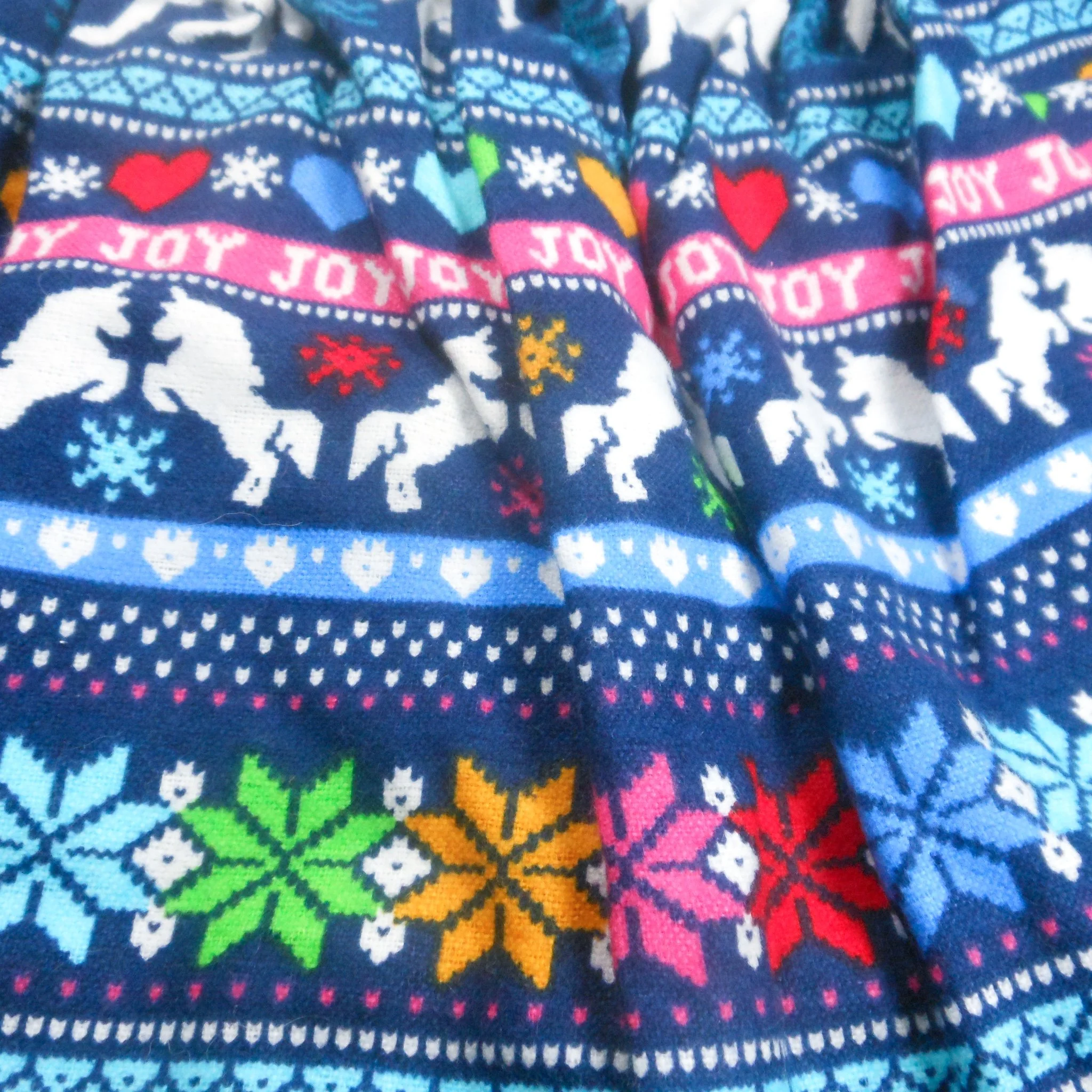 Unicorn Ugly Holiday Skirt patterned like an ugly sweater