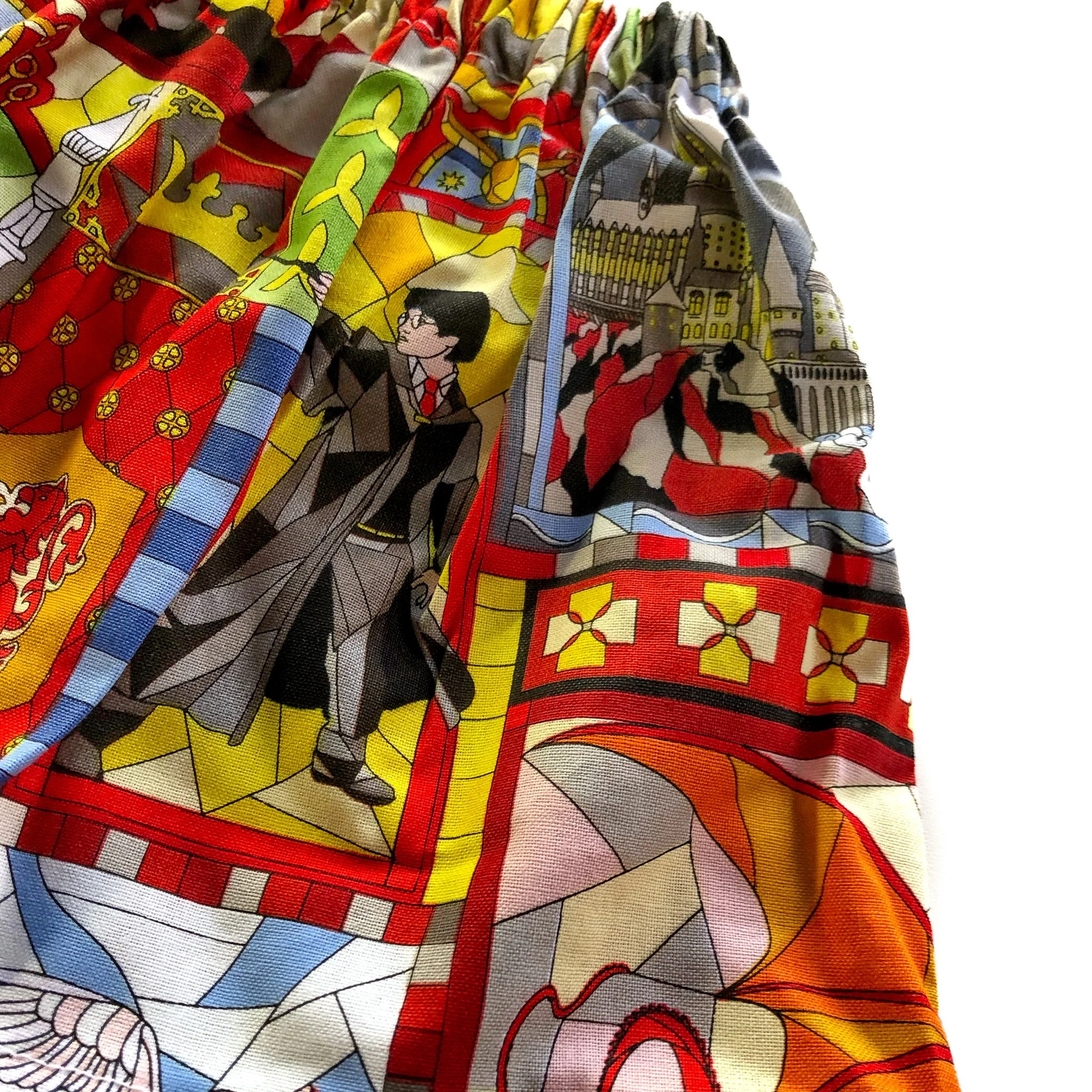 Kid's Harry Potter Skirt Featuring Dragons, Characters, and Hogwarts Side View