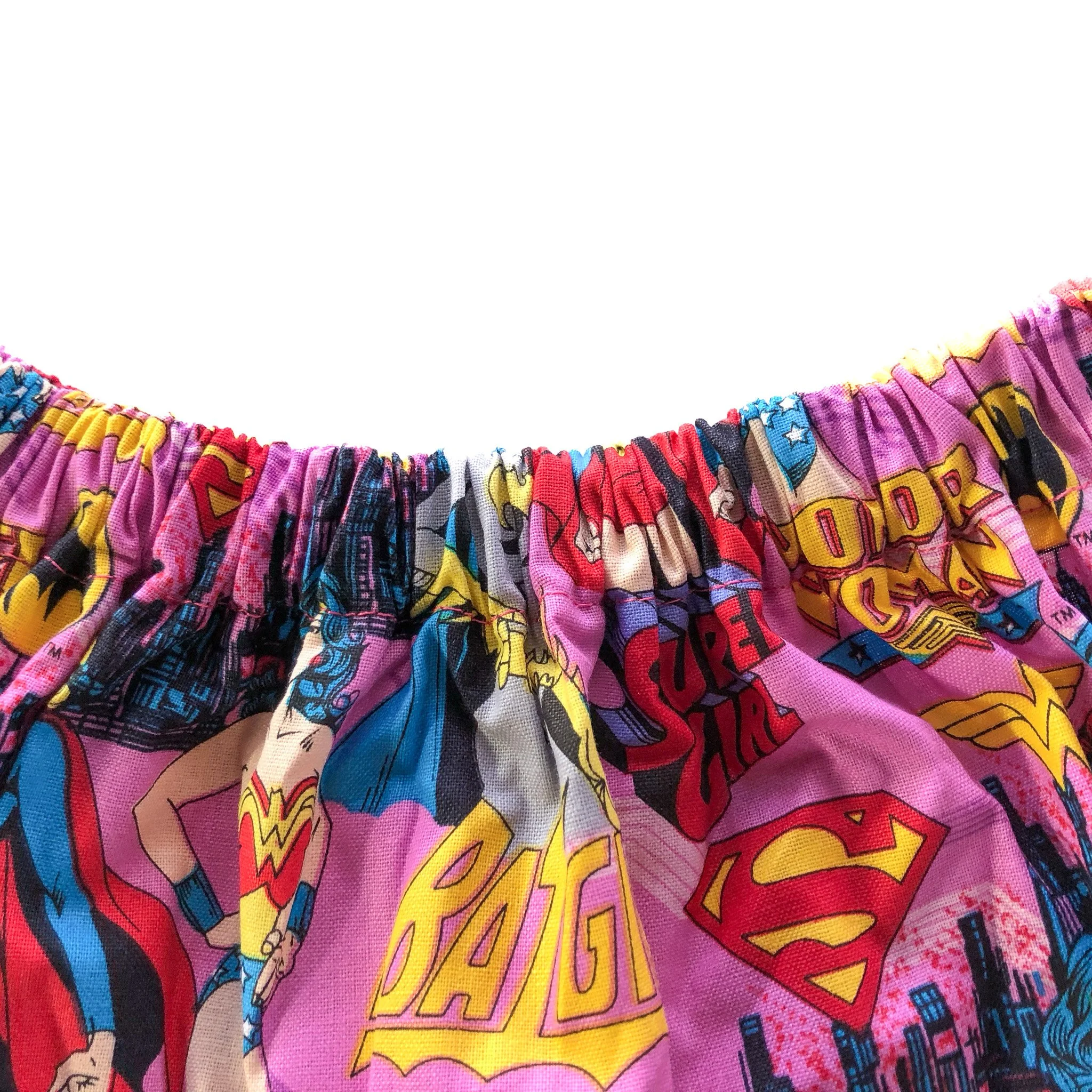 Kid's Girl Power Superhero Skirt DC Girls Trio (Wonder Woman, Batgirl, Supergirl) Pink Girl's Skirt