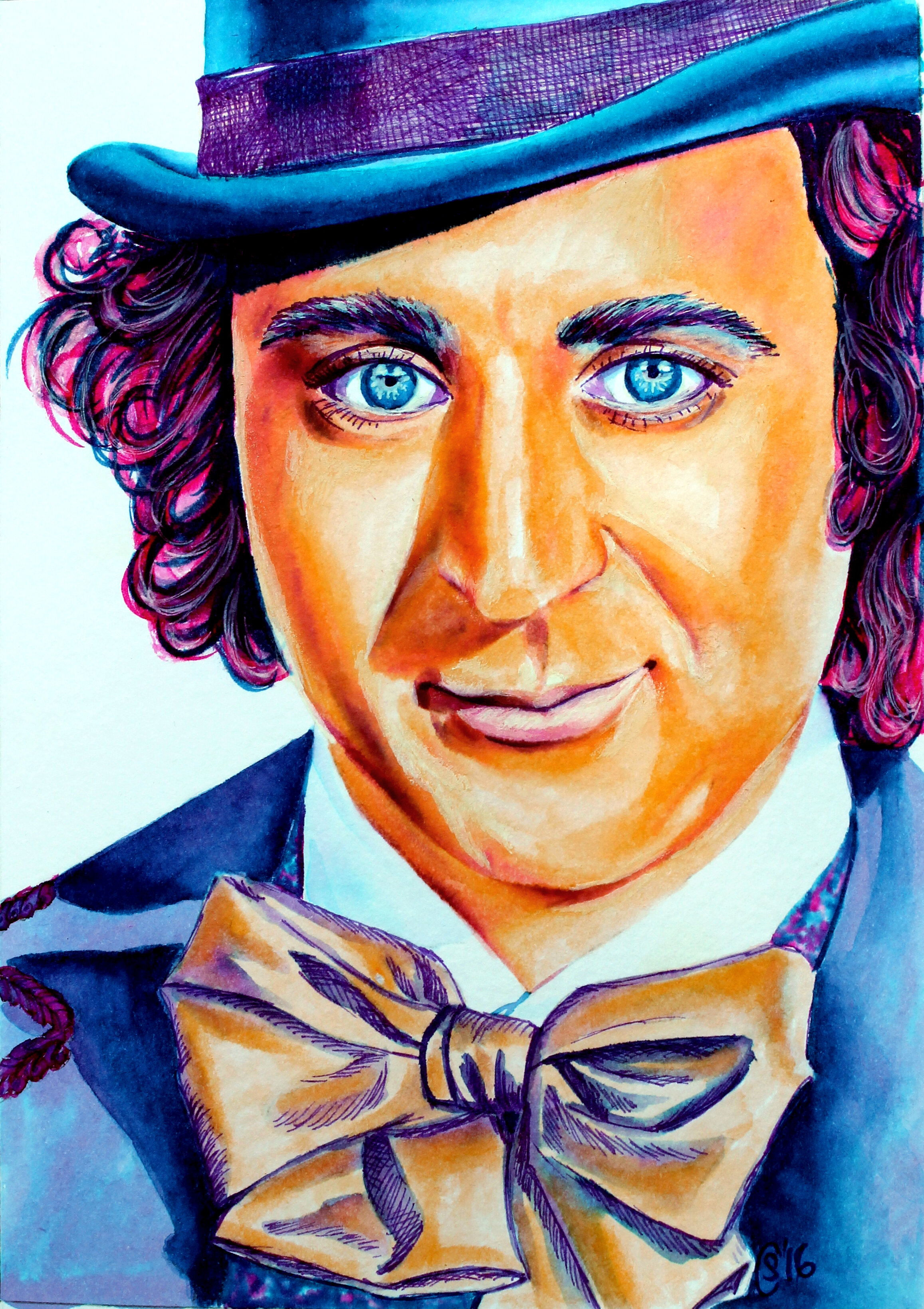Gene Wilder as Willy Wonka - Tombow Brush Markers