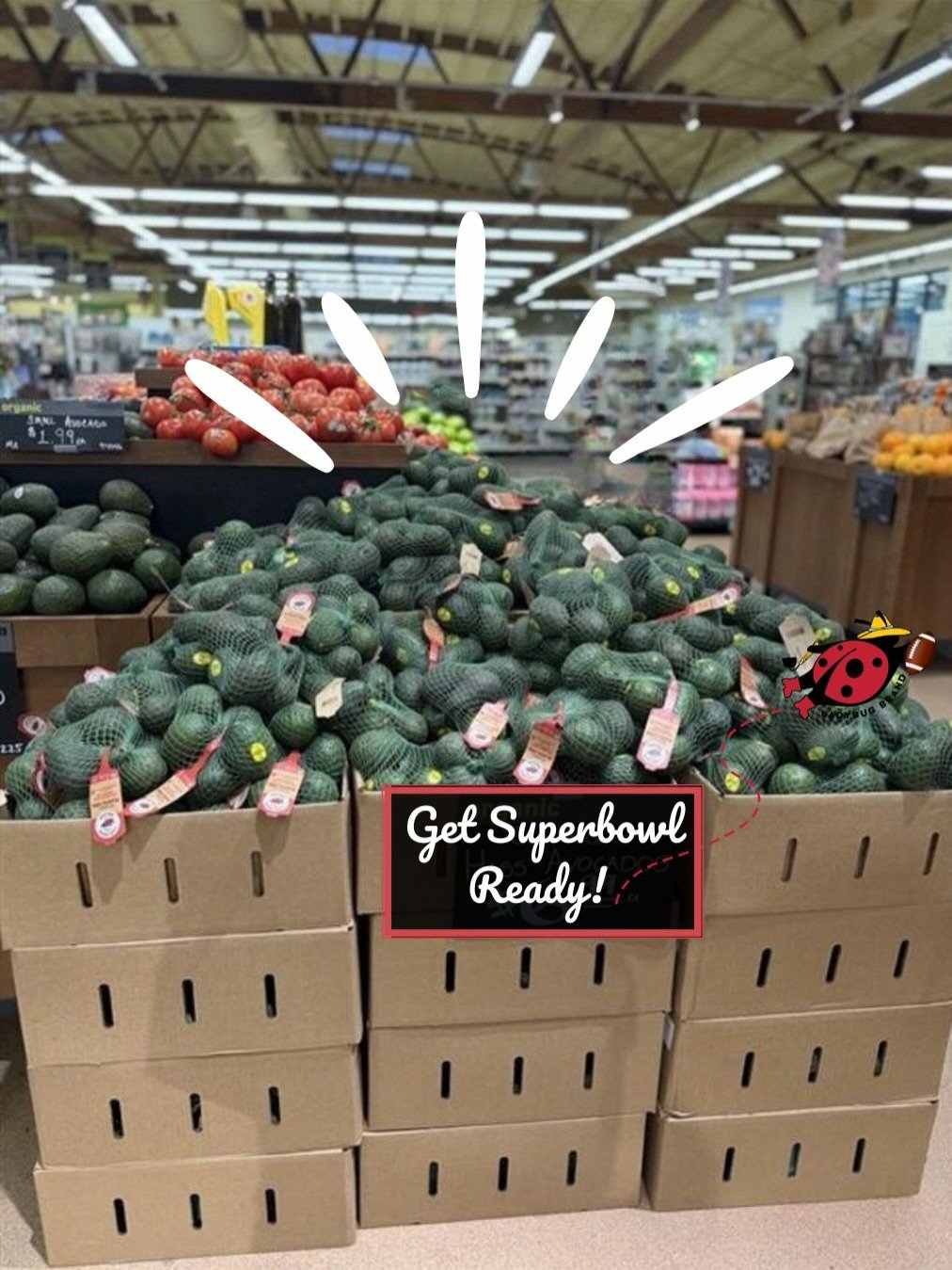 Is this a sign you need to get Superbowl ready? 🐞Ladybug Brand organic avocados are creamy, buttery and subtly nutty&mdash;perfect for tacos or your gameday guacamole. Look for our zero-plastic net bag at your local grocer for a sustainable touchdow