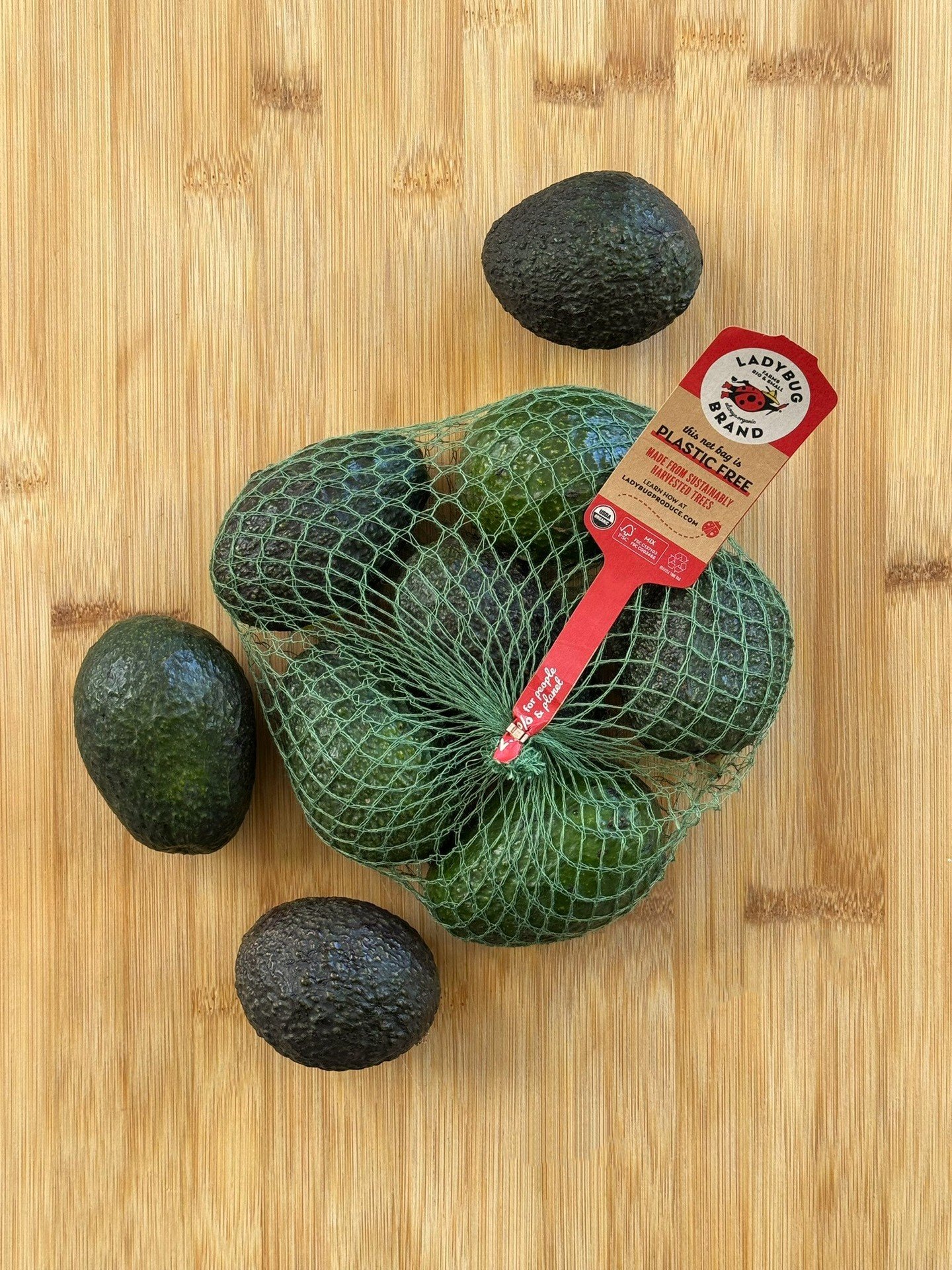 Summer is almost here and its time for avocados. Ladybug Brand organic avocados are creamy, buttery and subtly nutty, perfect for toast, tacos, smoothies or straight off the spoon. 

Look for our handy sized avocados in plastic-free, plant-based net 