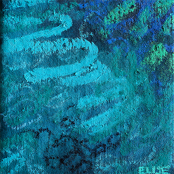 parted waters, mixed media on raw canvas