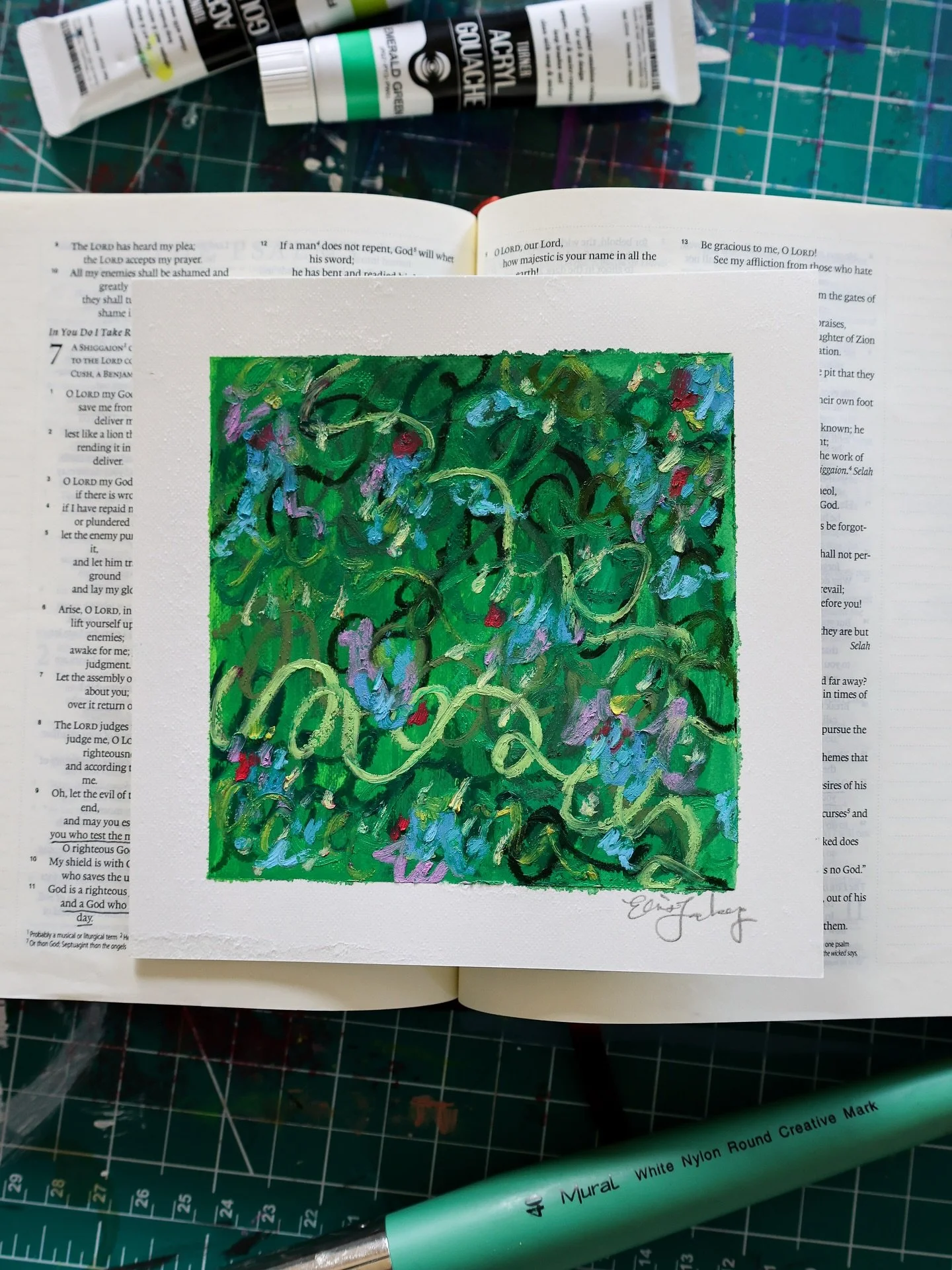 &ldquo;psalm 8&rdquo; | 6x6 | gouache, oil pastel

Majesty. That is the word that comes to mind when I read this psalm. It&rsquo;s one of my favorites; every line just feels like a little secret gift.

&ldquo;When I look at your heavens, the work of 