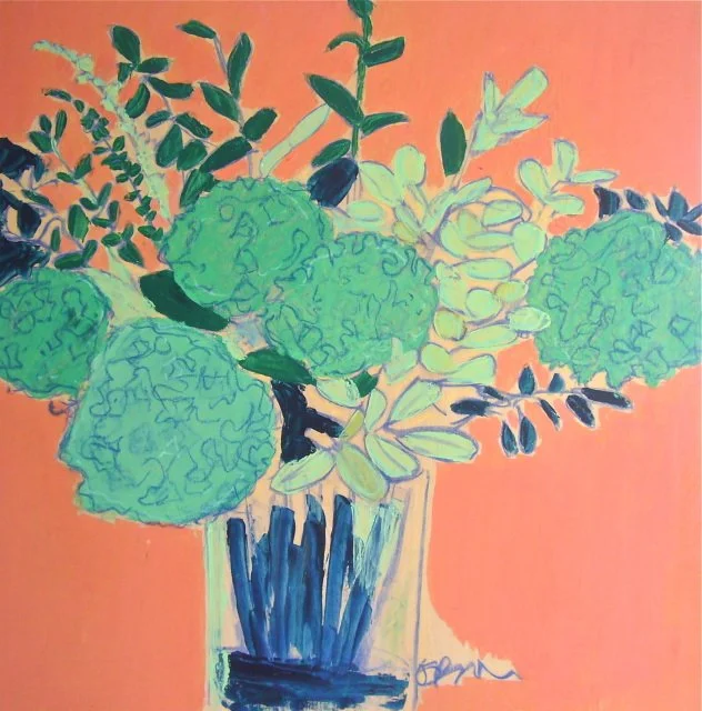 30 x 30 Vibrant Viburnum Bouquet on Wood Panel