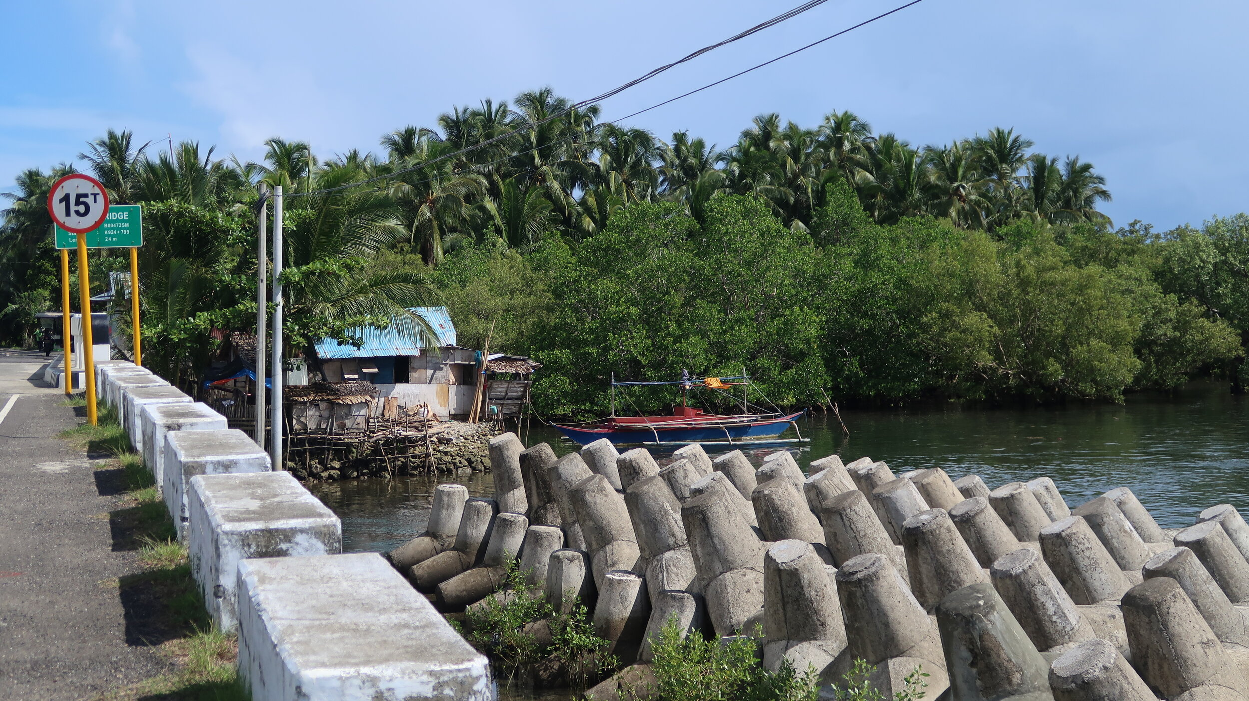 Existing tetrapods for protection of Borongan National Highway