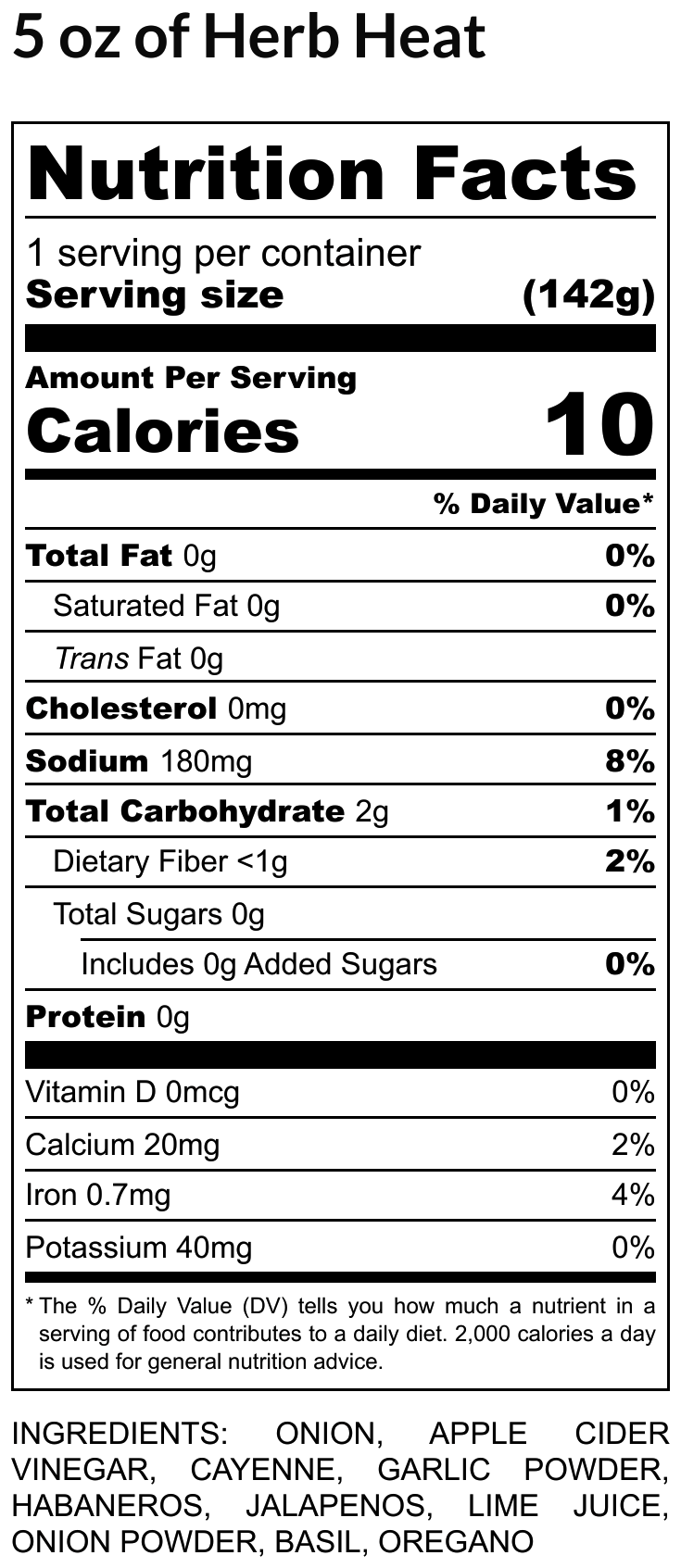 5 oz of Herb Heat - Nutrition Label.png
