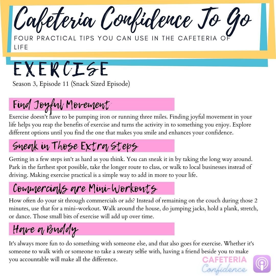 Things have been crazy around the lunch table lately, but we&rsquo;re happy to revisit some of our favorite topics. 

Check out our To-Go tips about finding joyful movement that feels good for your mind and body! 

#exercise #exercisemotivation #joyf
