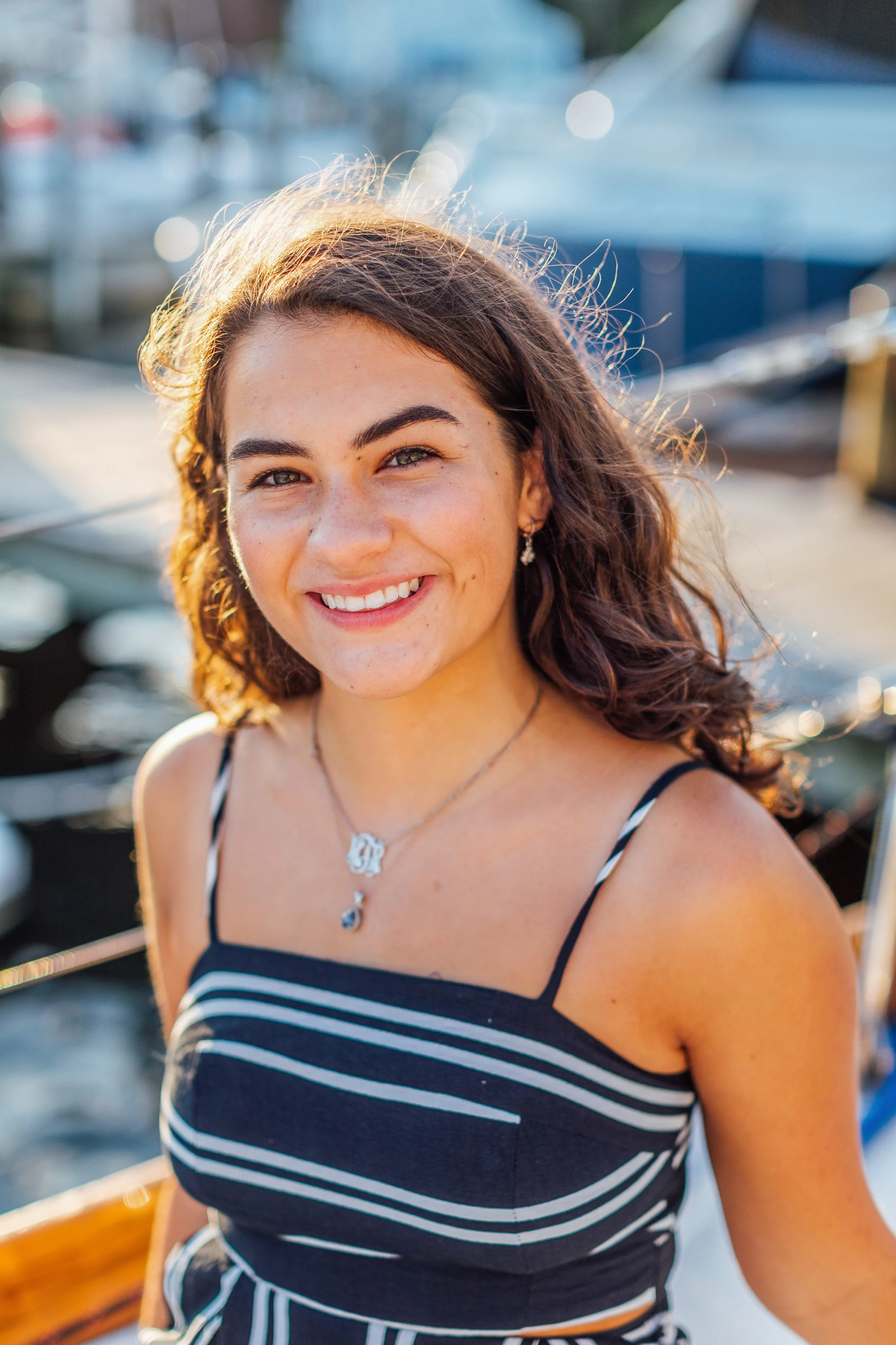 A close up of Heidi, a graduating senior in Annapolis Maryland for her senior pics.