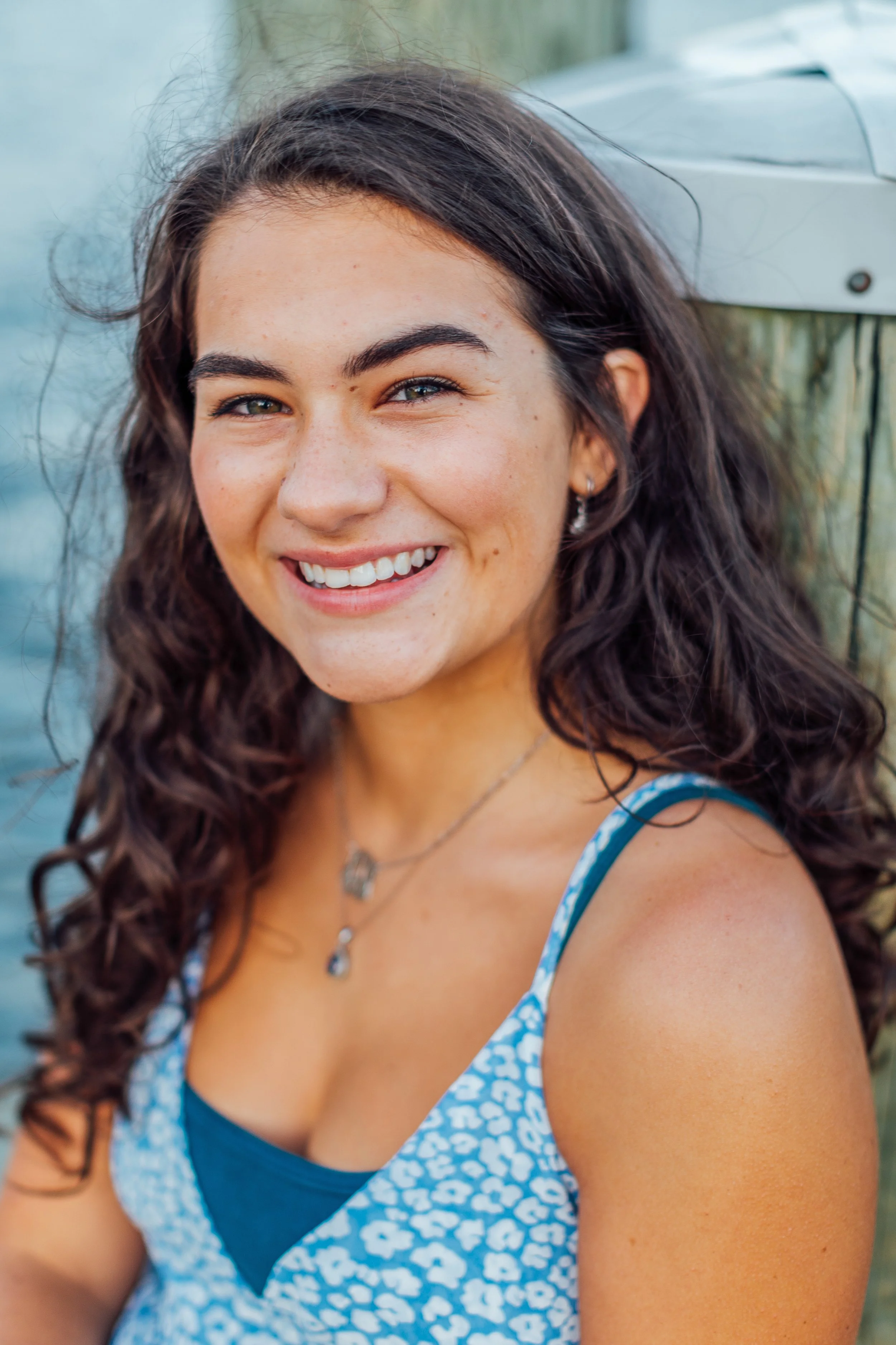 A close up of Heidi, a graduating senior in Annapolis Maryland for her senior pics.