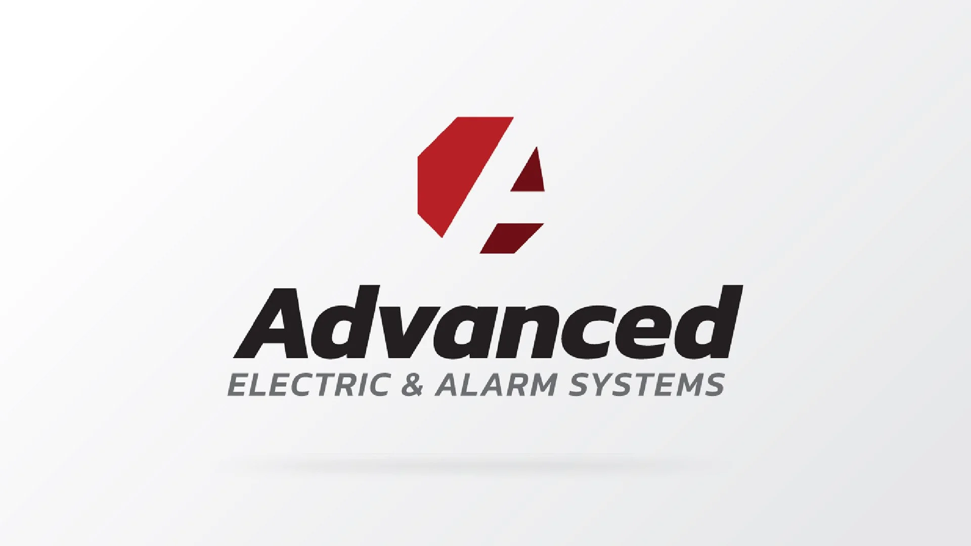 The Advanced Electric & Alarm Systems logo floating on a white background. The design is modern with a stylized "A" icon inside of a octagon shape.