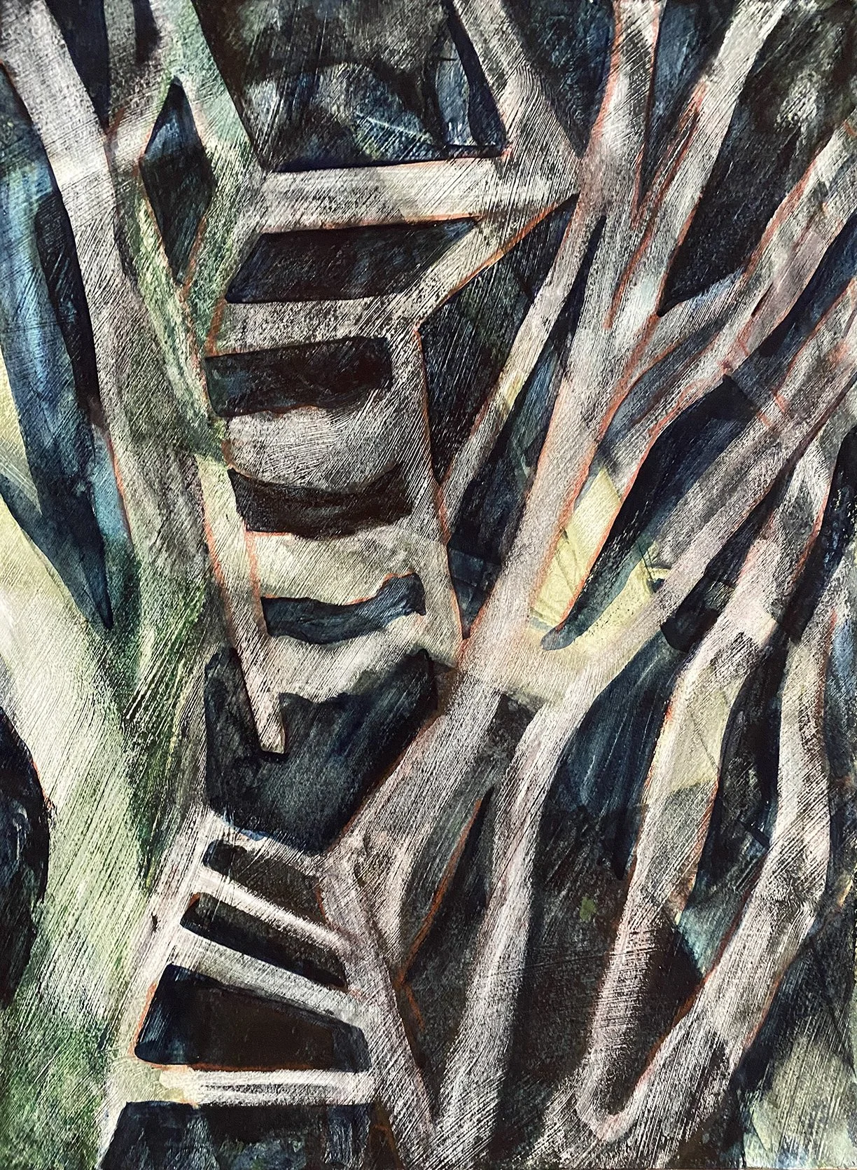 Ladderback, 11 x 14.8”, Flashe on RIves BFK,  2026