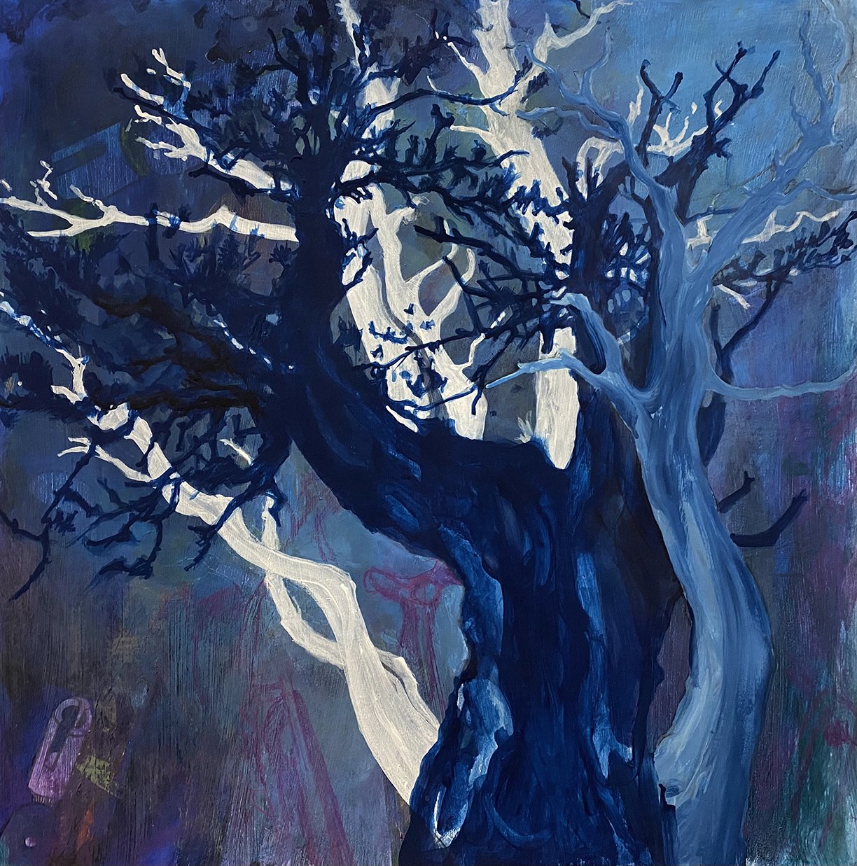 Cypress; 22" square; flashe on rives bfk, 2026