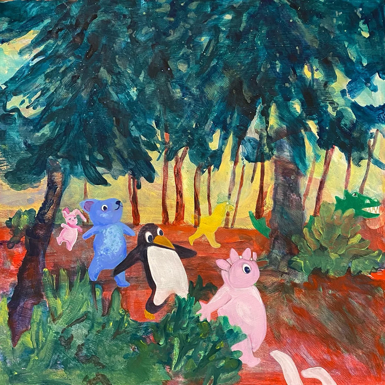 Inflatables, 22.5 x 22.5”, Flashe on RIves BFK,  2025
