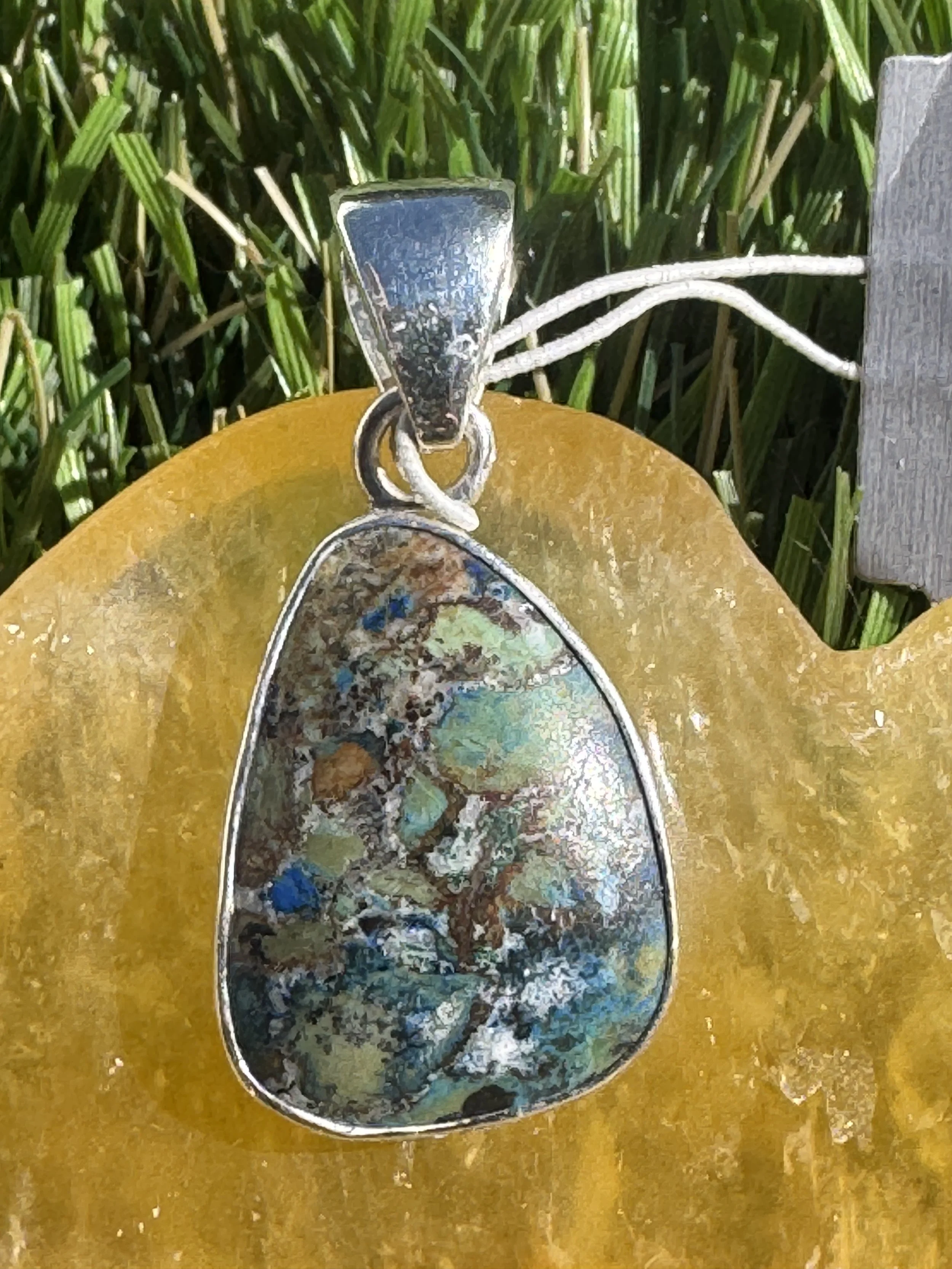 Charles Albert Sterling Silver 925 Azurite Gemstone Pendant