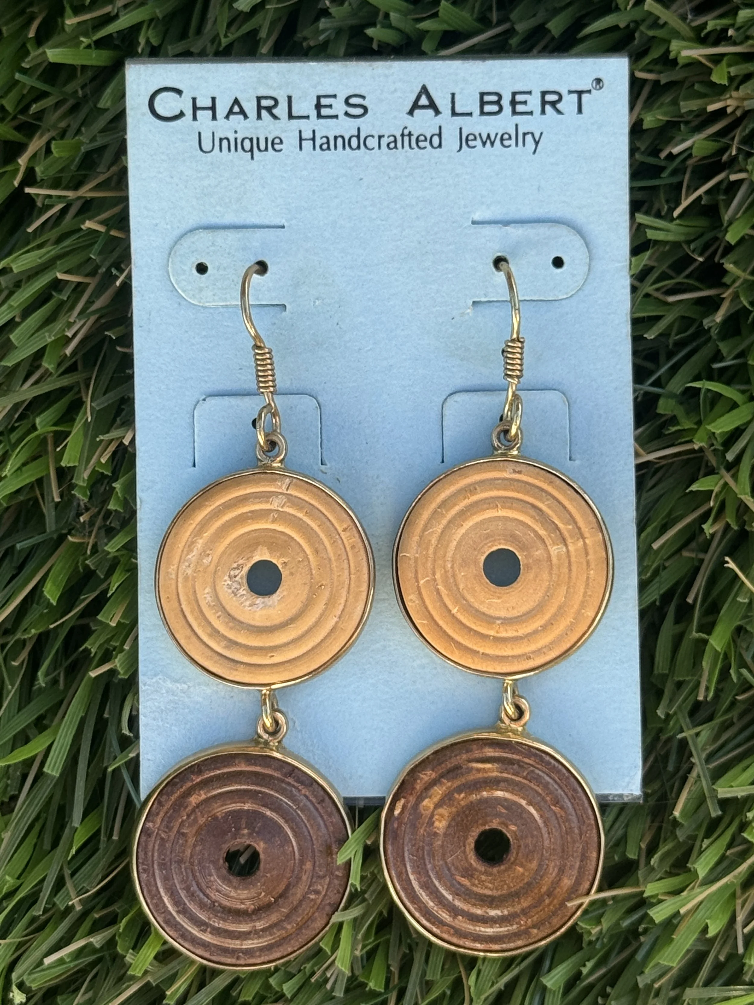 Charles Albert Circular Double Dangle Earrings Alchemia Gold